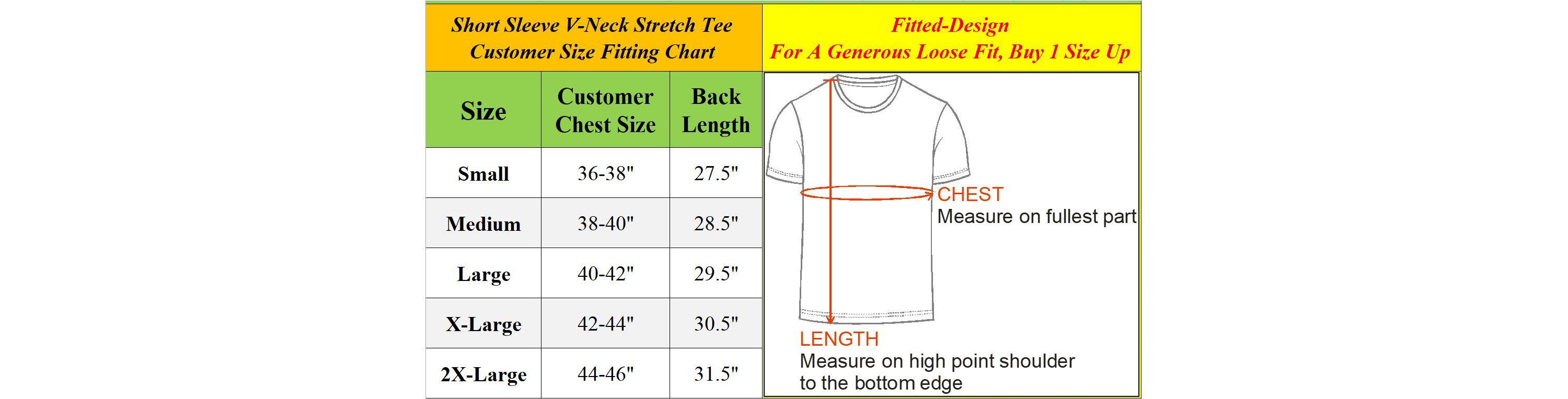 Blu Rock Mens Short Sleeve V-Neck Cotton Stretch Tees-3 Pack