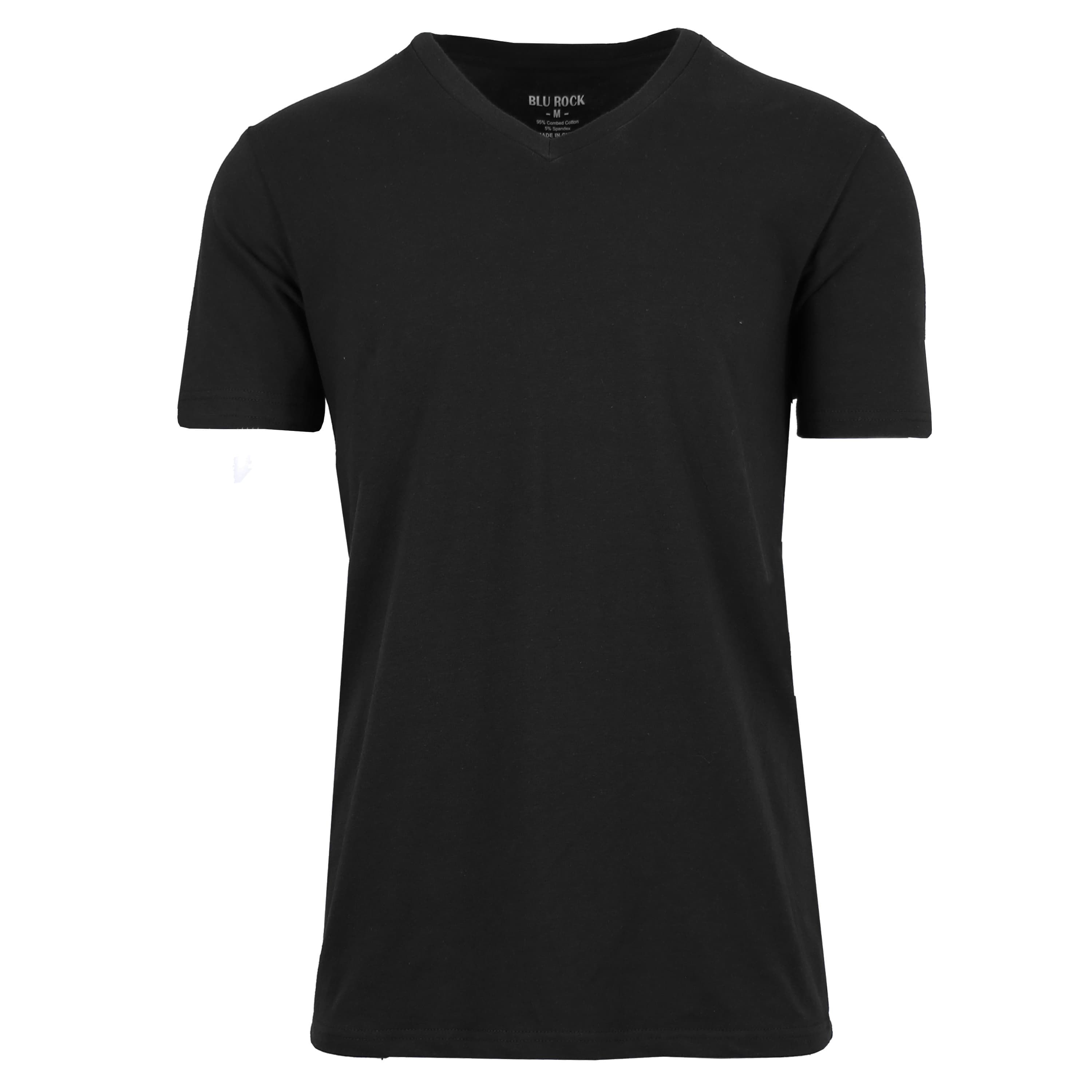 Blu Rock Mens Short Sleeve V-Neck Cotton Stretch Tees