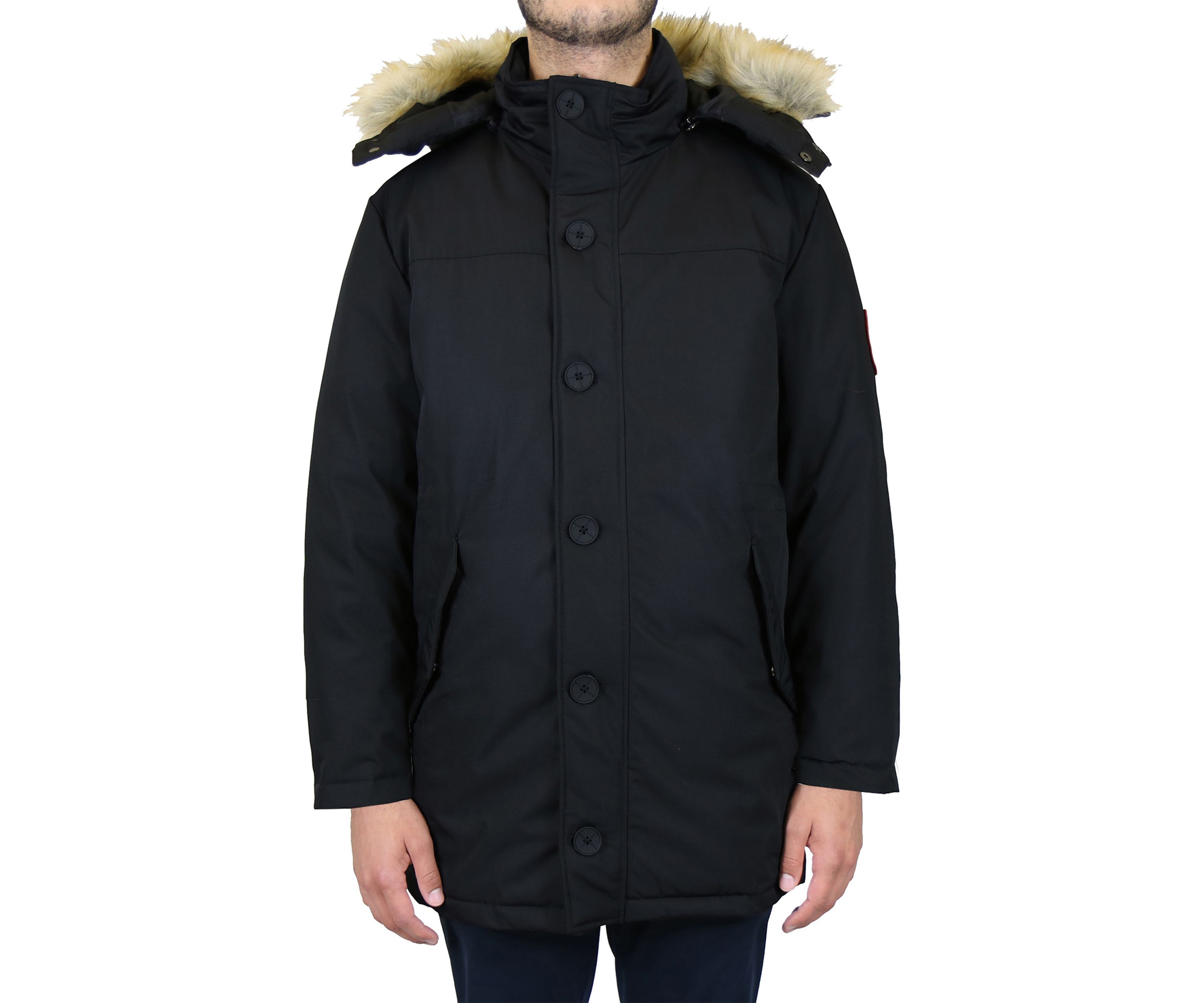 Mens Heavyweight Parka Jacket With Detachable Hood