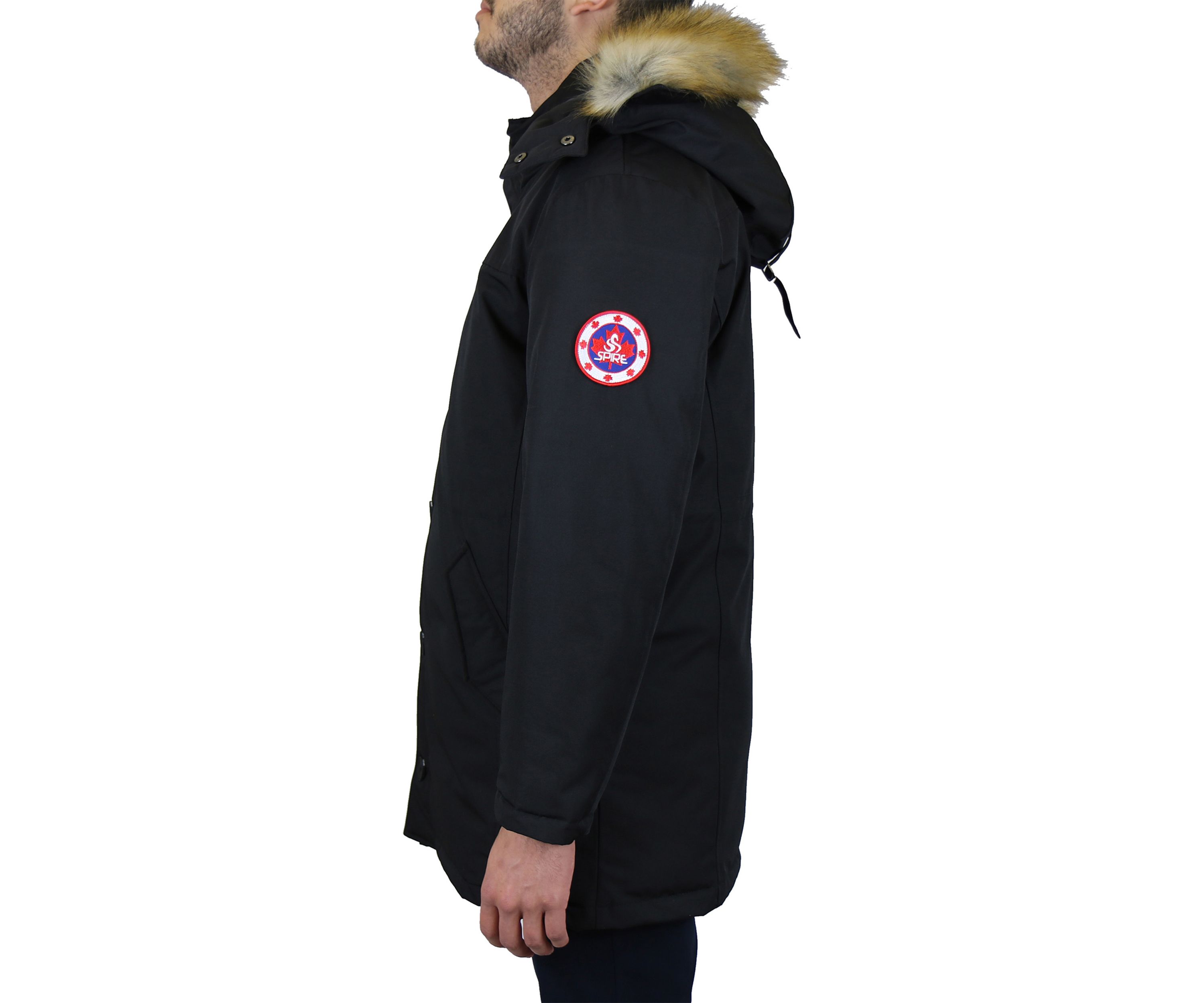 Mens Heavyweight Parka Jacket With Detachable Hood