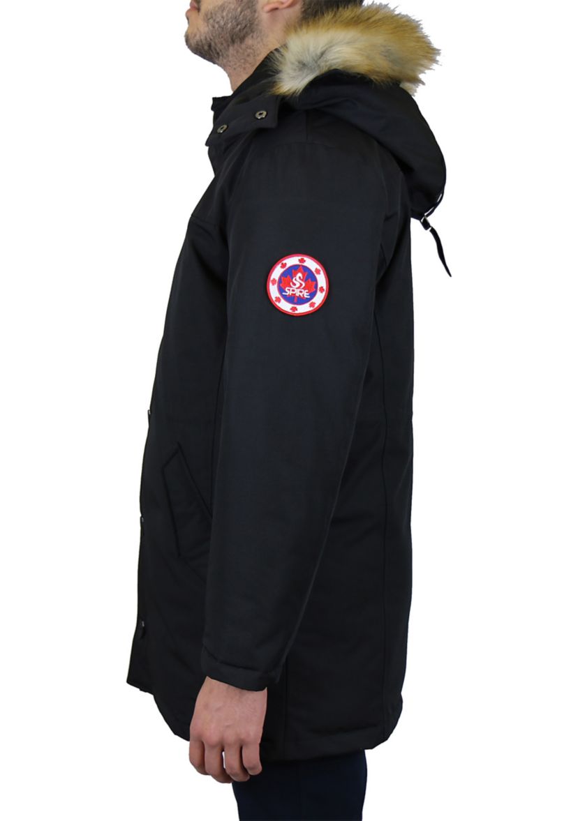 Mens Heavyweight Parka Jacket With Detachable Hood