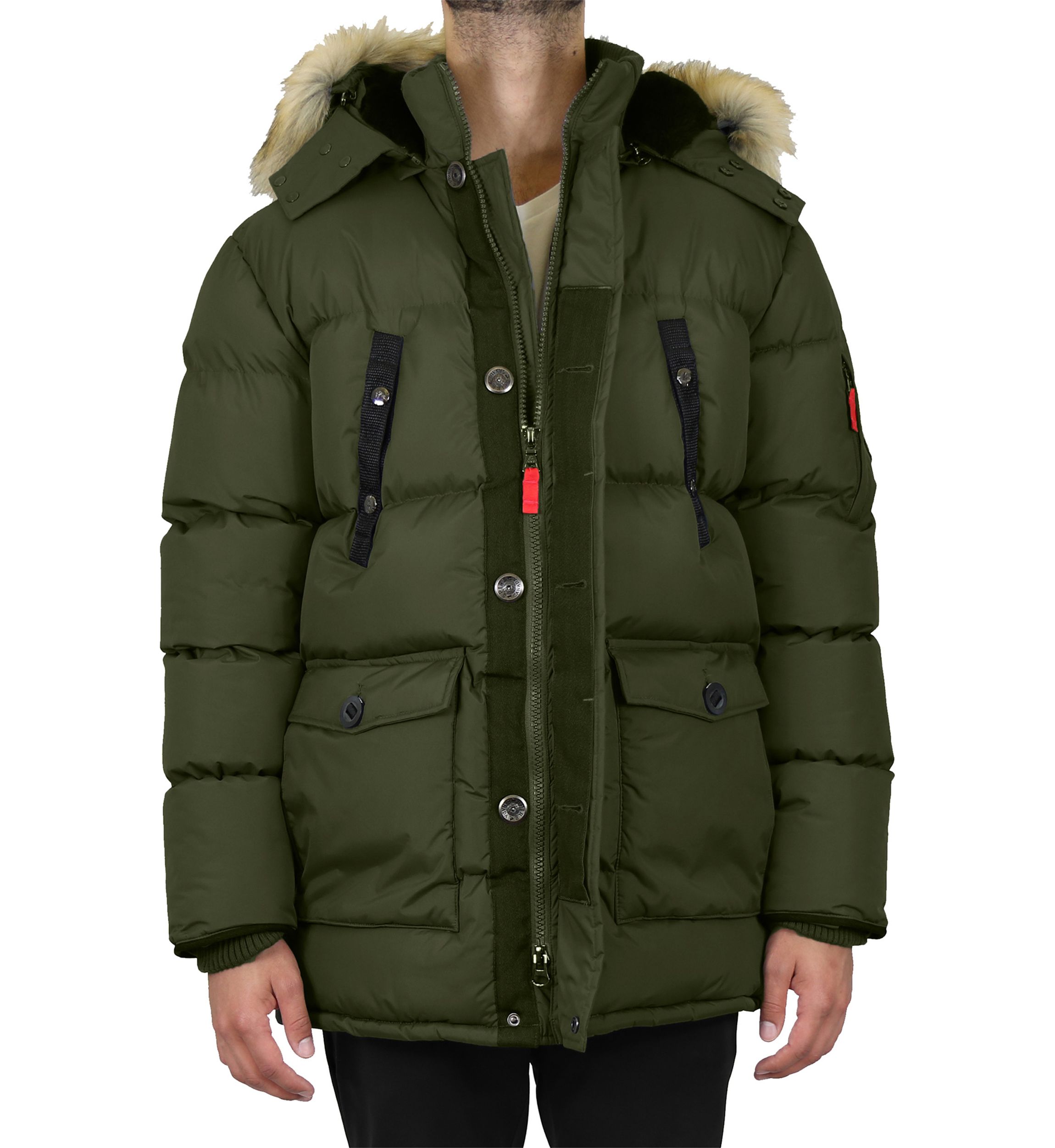 Mens Heavyweight Parka Jacket With Detachable Hood
