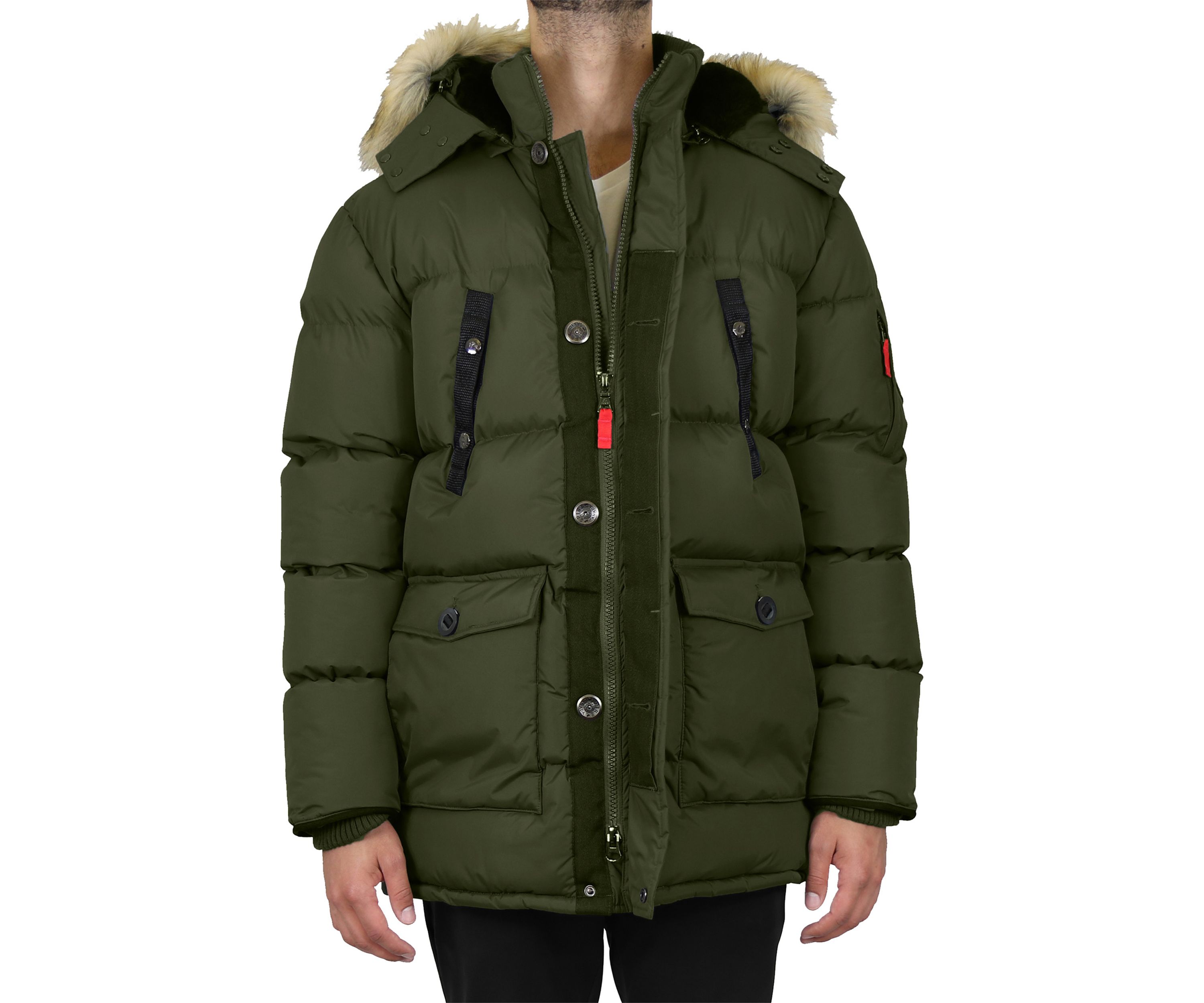 Mens Heavyweight Parka Jacket With Detachable Hood