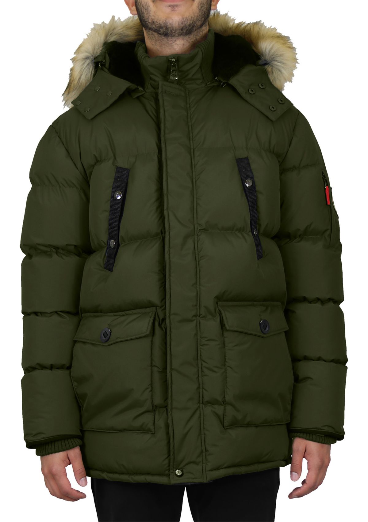 Mens Heavyweight Parka Jacket With Detachable Hood