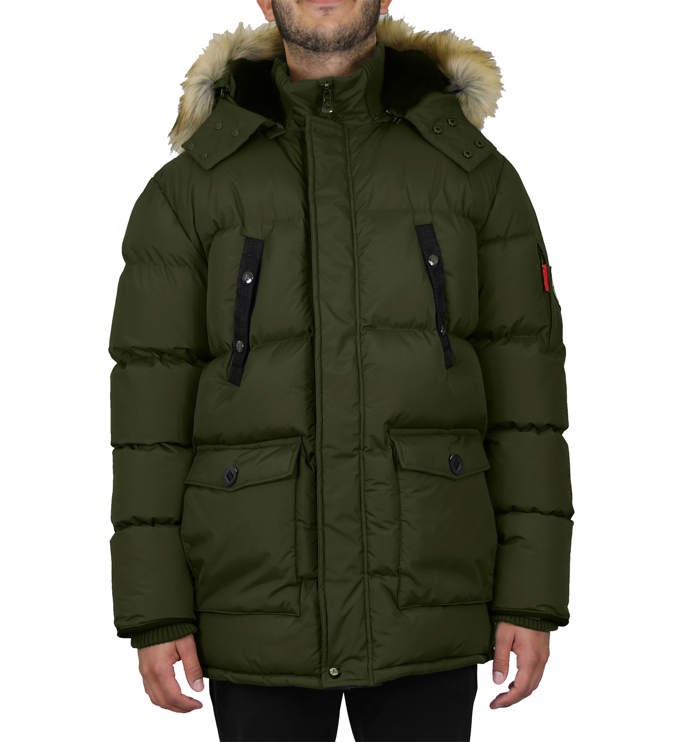 Mens Heavyweight Parka Jacket With Detachable Hood