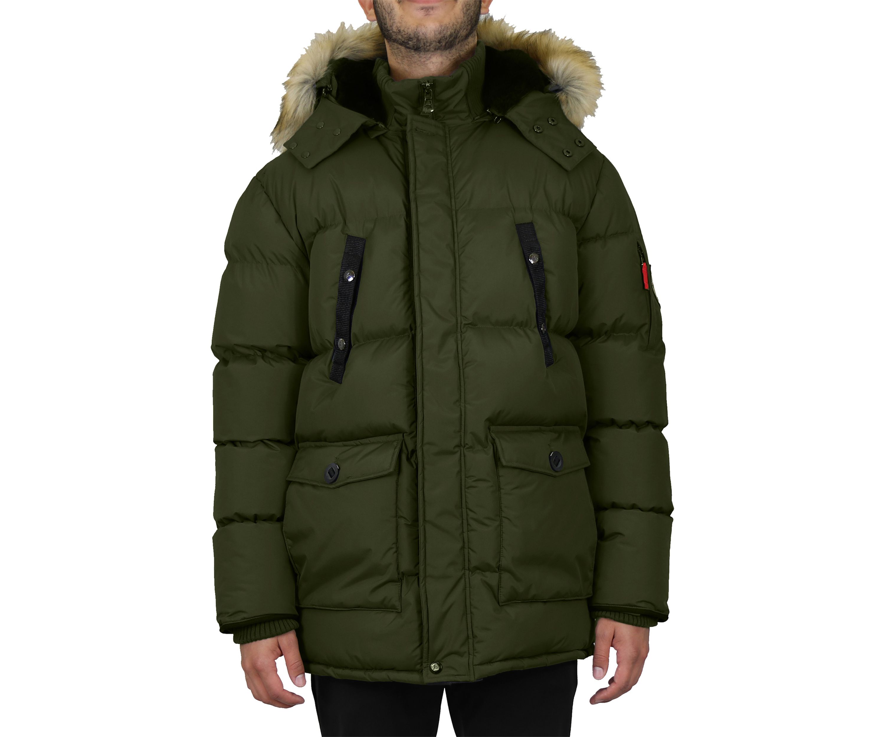 Mens Heavyweight Parka Jacket With Detachable Hood