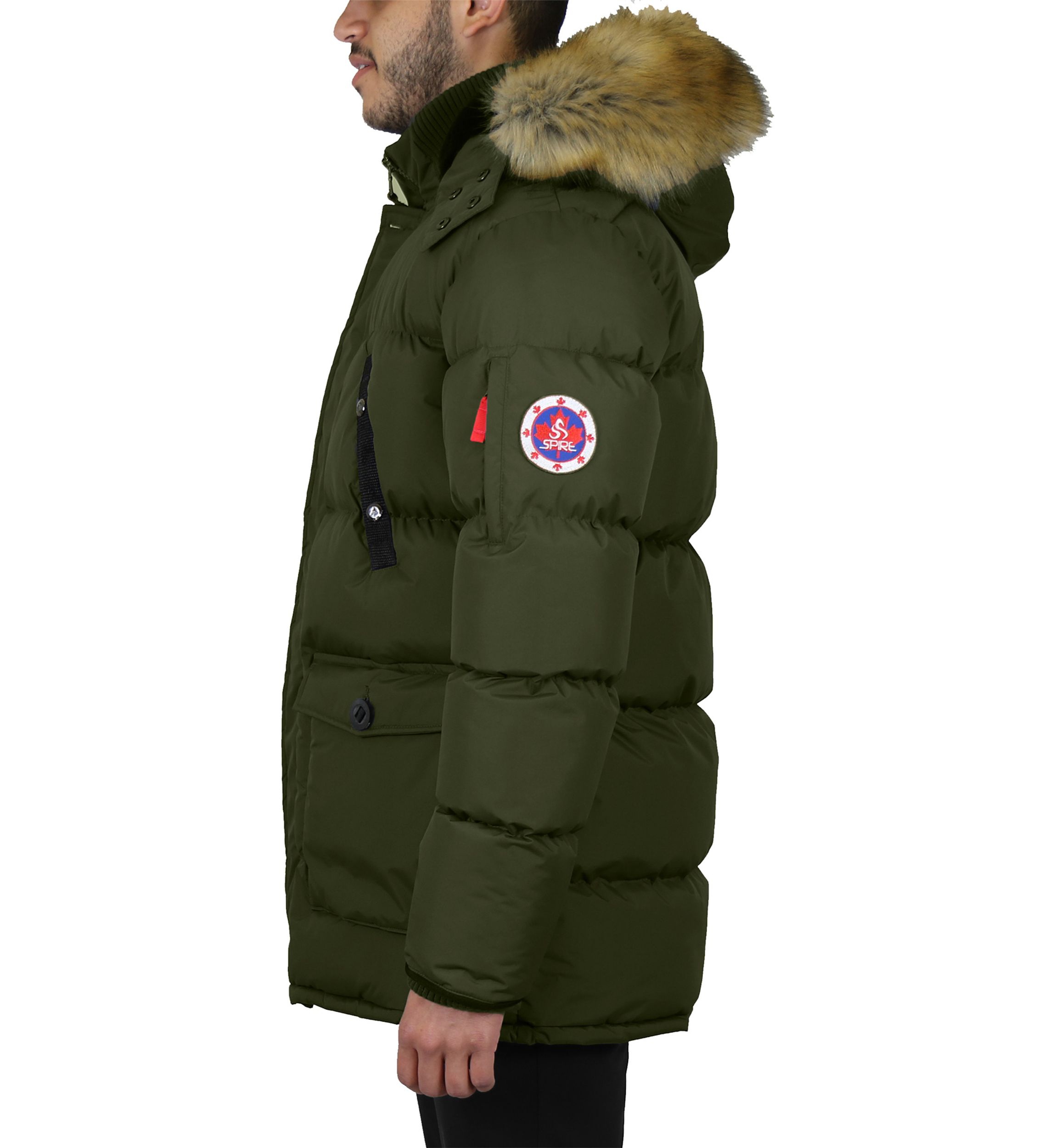 Mens Heavyweight Parka Jacket With Detachable Hood