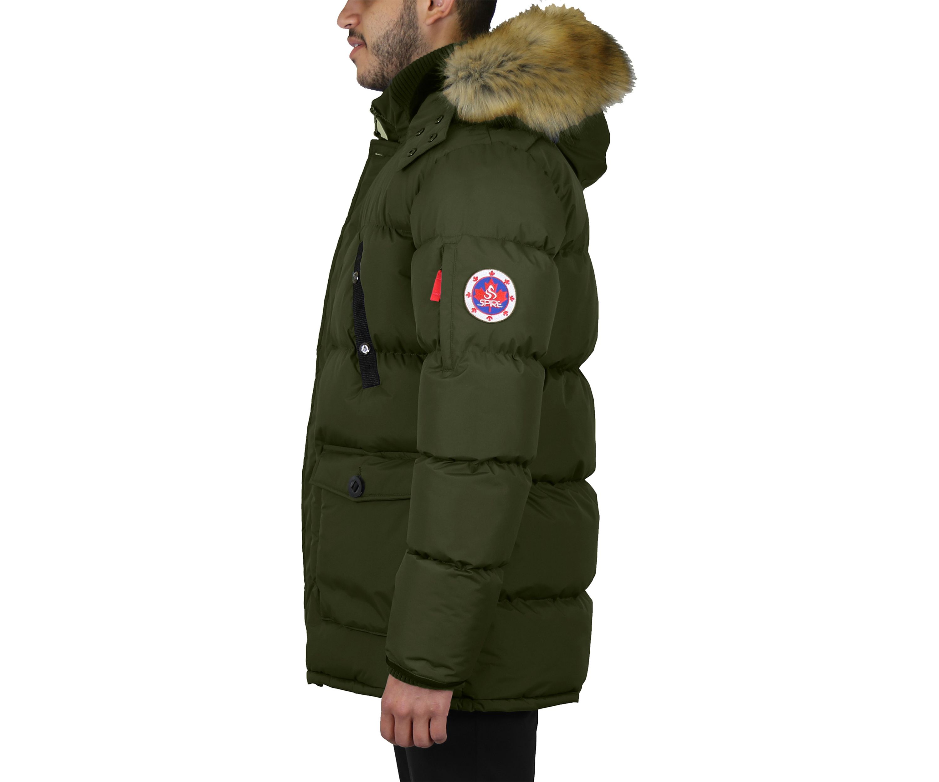 Mens Heavyweight Parka Jacket With Detachable Hood