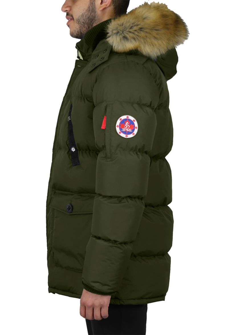 Mens Heavyweight Parka Jacket With Detachable Hood