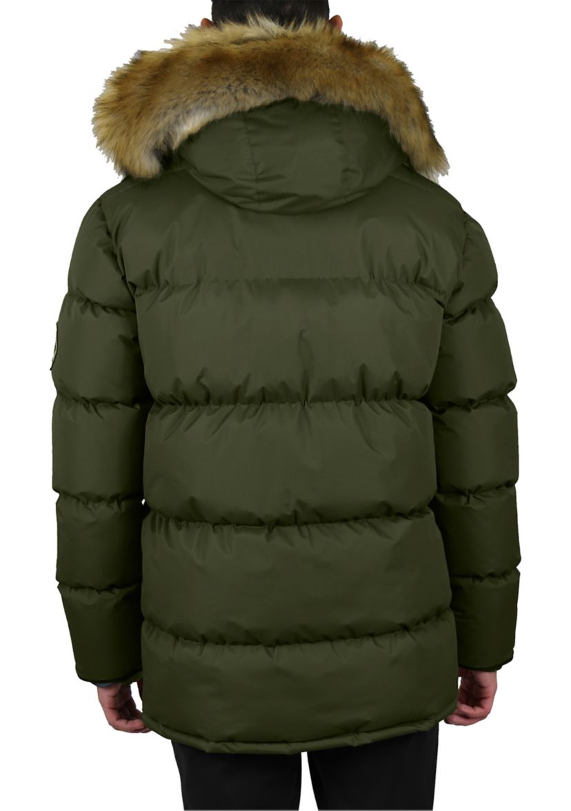 Mens Heavyweight Parka Jacket With Detachable Hood