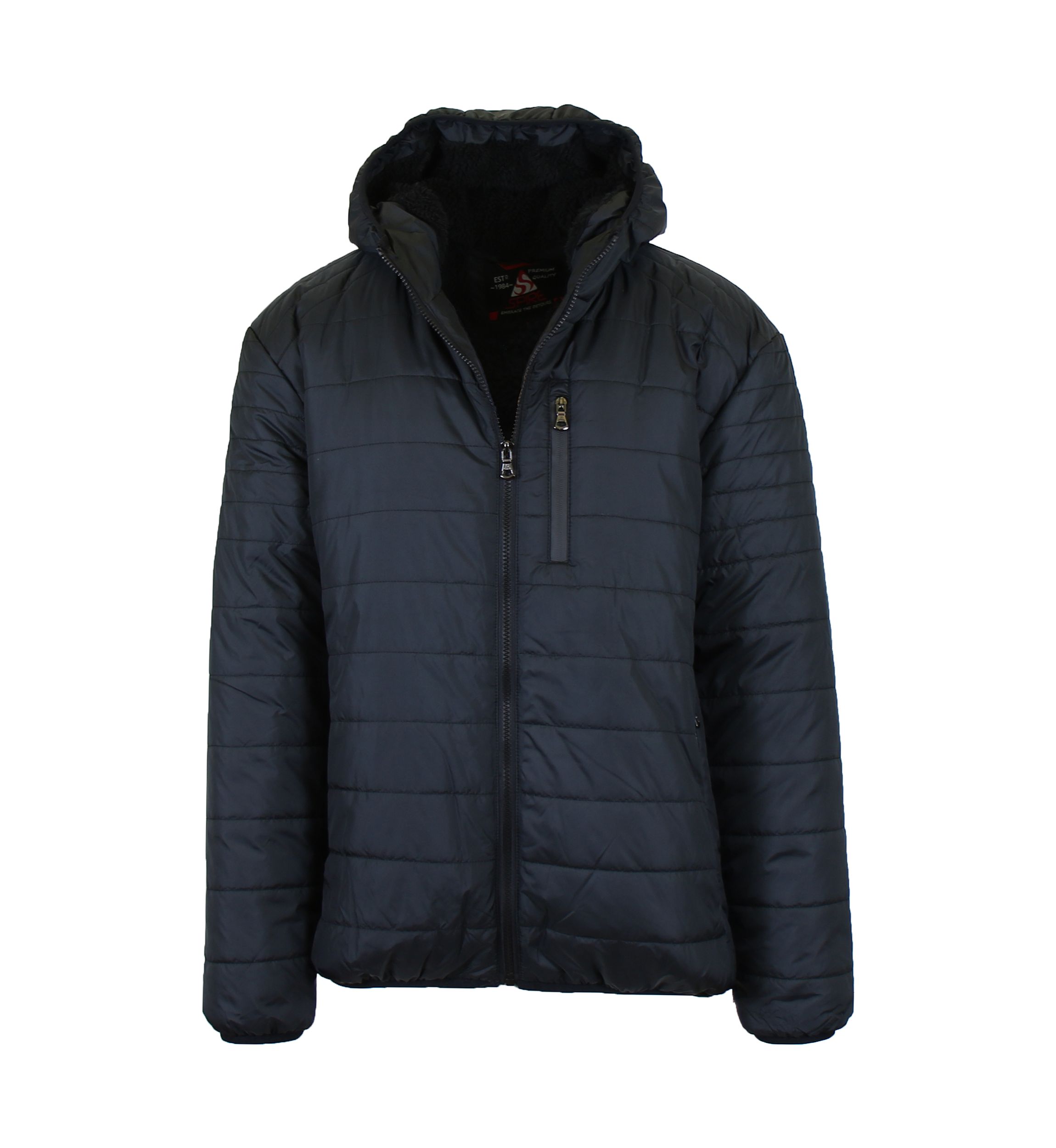Mens Sherpa  Lined Hooded Puffer Jacket