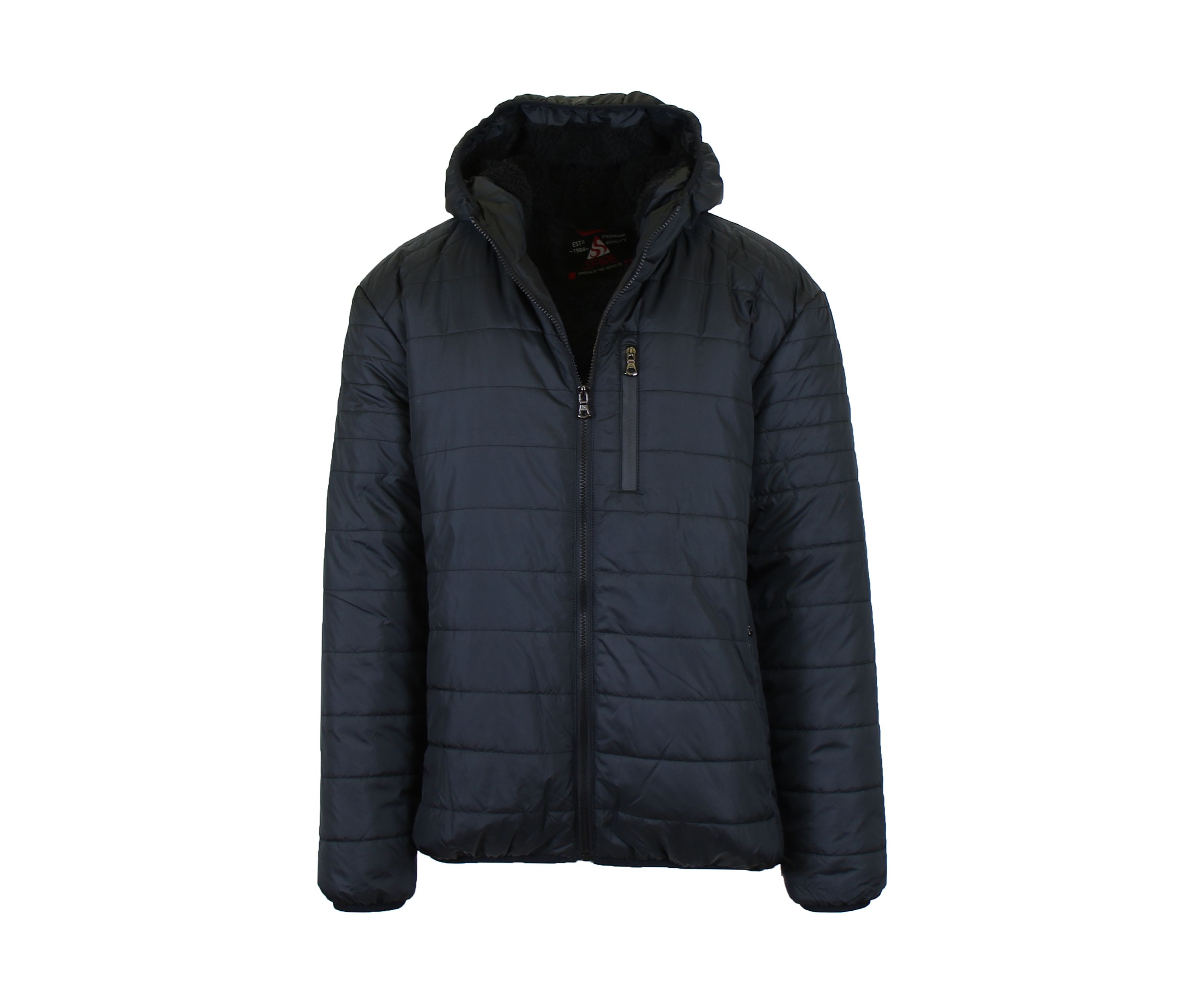 Mens Sherpa  Lined Hooded Puffer Jacket