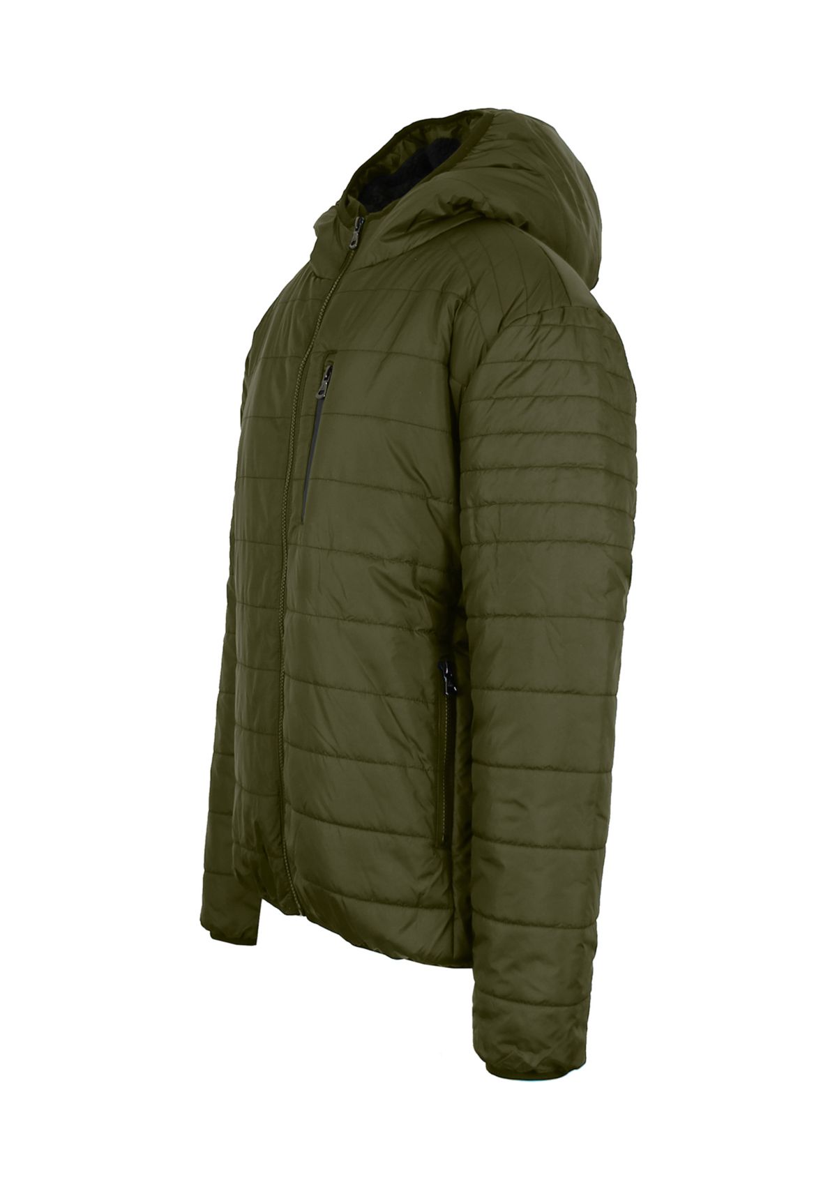 Mens Sherpa  Lined Hooded Puffer Jacket