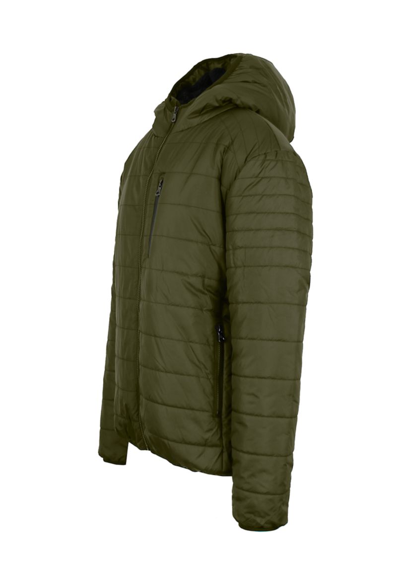 Mens Sherpa  Lined Hooded Puffer Jacket