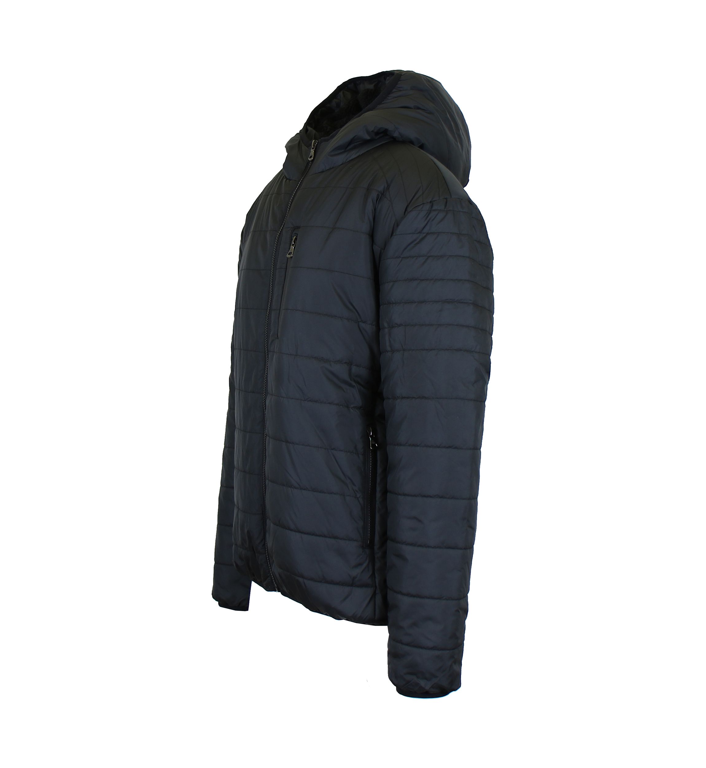 Mens Sherpa  Lined Hooded Puffer Jacket