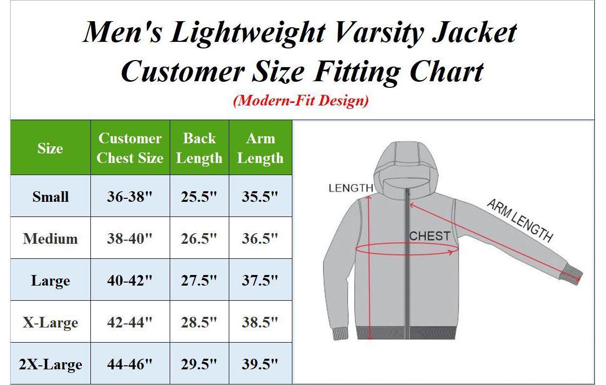 Spire By Galaxy Men’s Lightweight Varsity Jacket