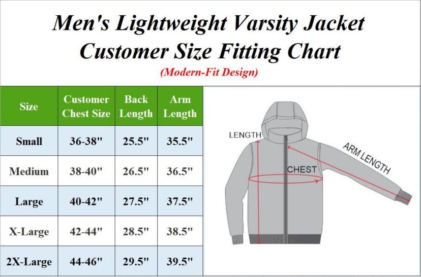 Spire By Galaxy Men’s Lightweight Varsity Jacket