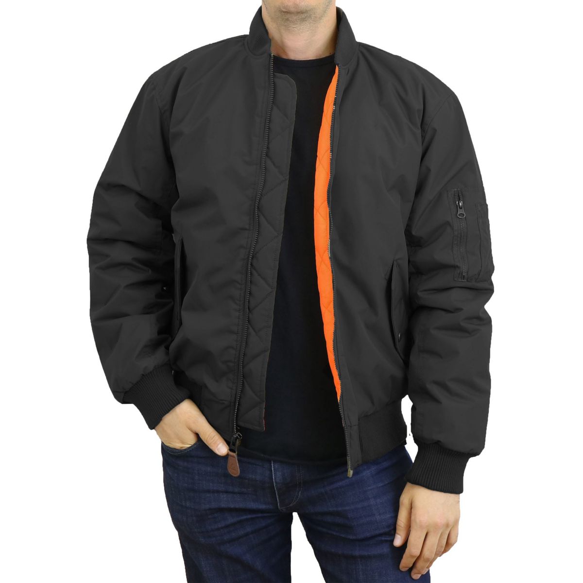Mens Heavyweight Oversized MA-1 Bomber Flight Jacket