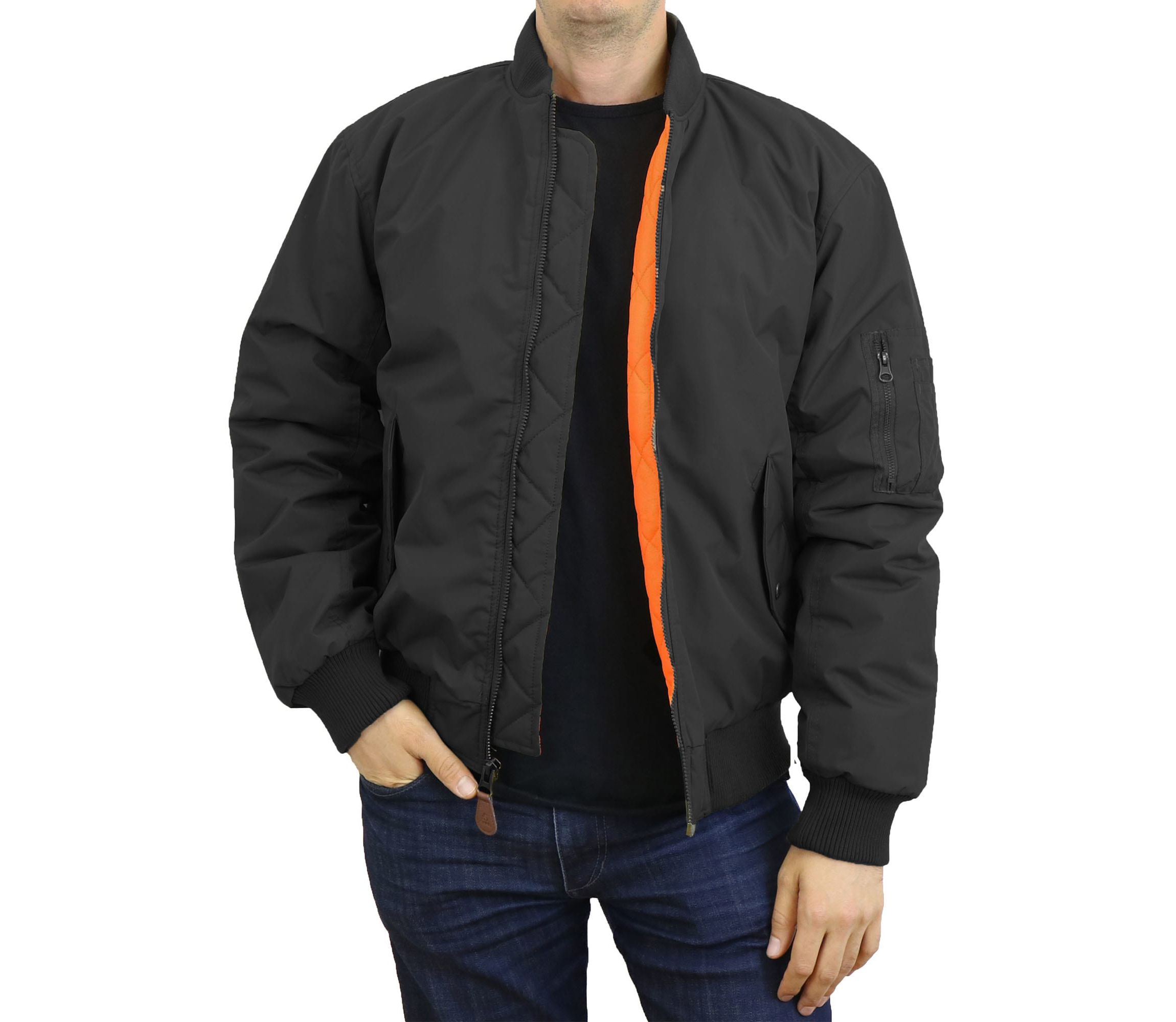 Mens Heavyweight Oversized MA-1 Bomber Flight Jacket