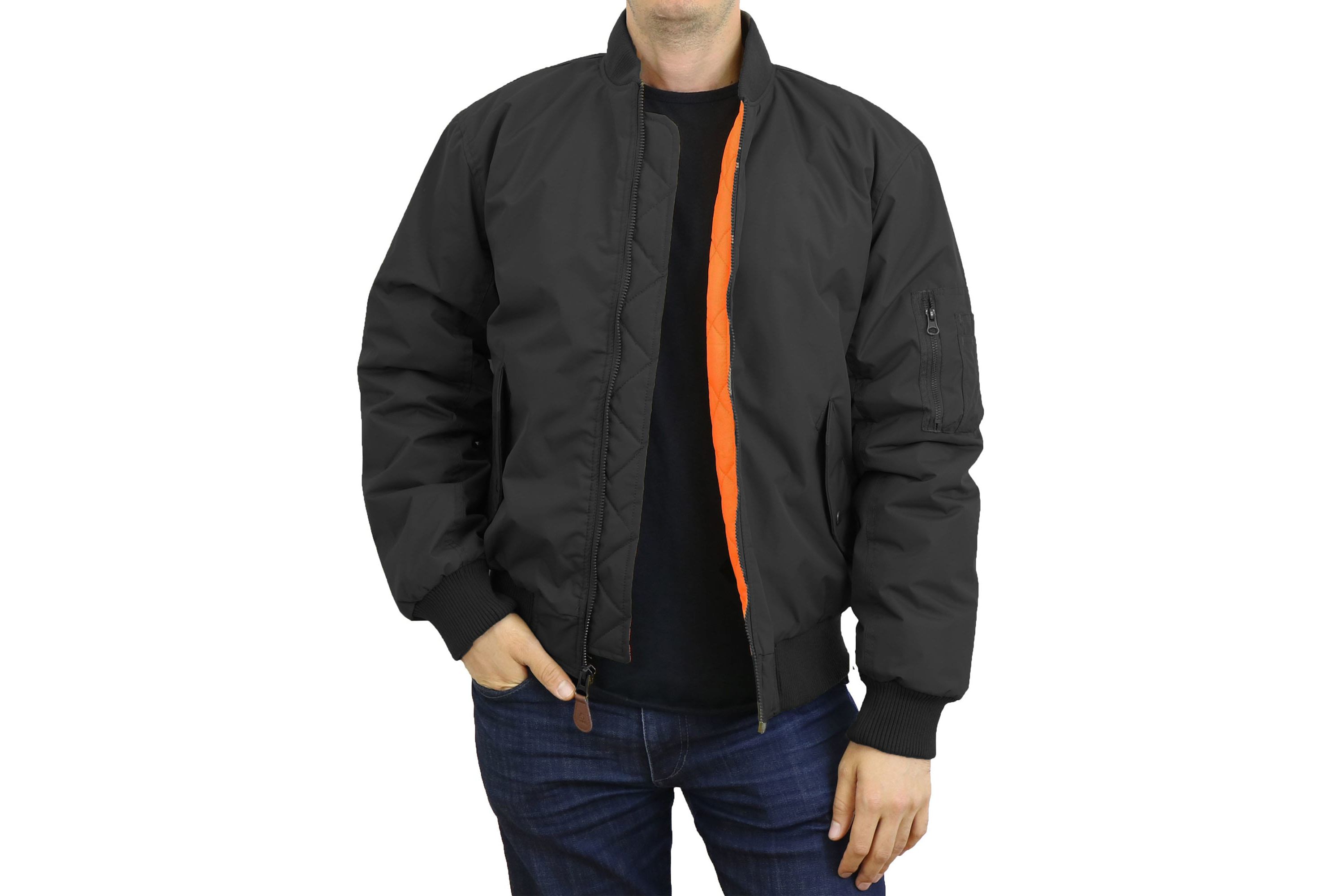 Mens Heavyweight Oversized MA-1 Bomber Flight Jacket