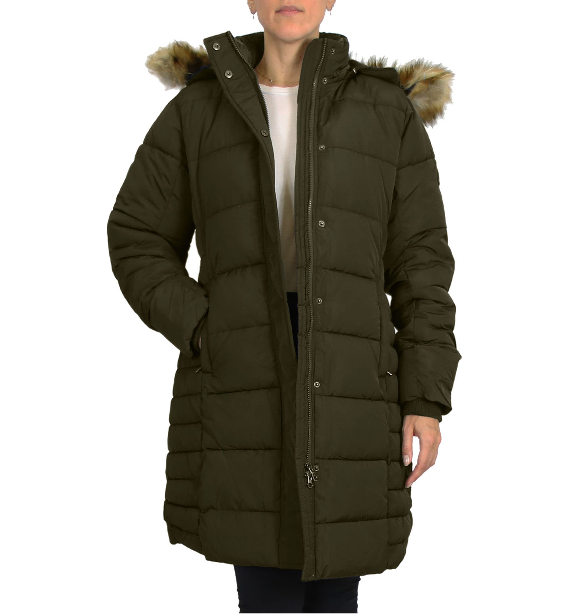 Heavyweight Parka Jacket With Detachable Faux Fur Hood