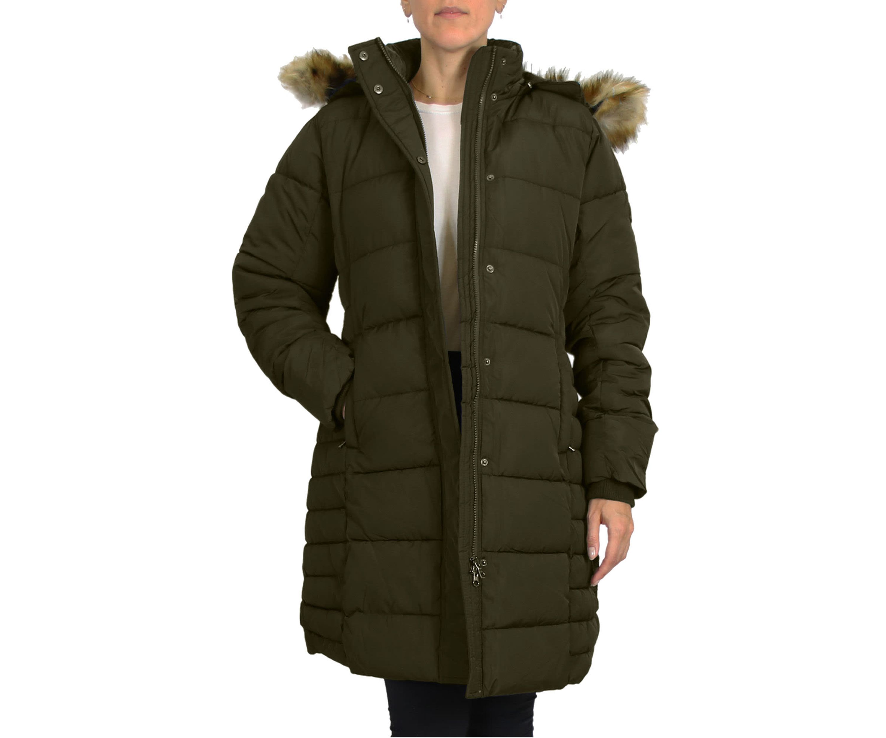 Heavyweight Parka Jacket With Detachable Faux Fur Hood