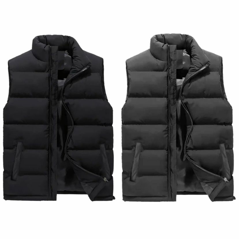 Spire By Galaxy Mens Modern Fit Heavyweight Puffer Bubble Vest-2 Pack