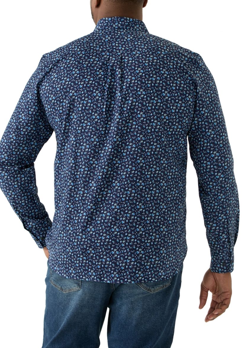 Big & Tall Floral Printed Woven Shirt
