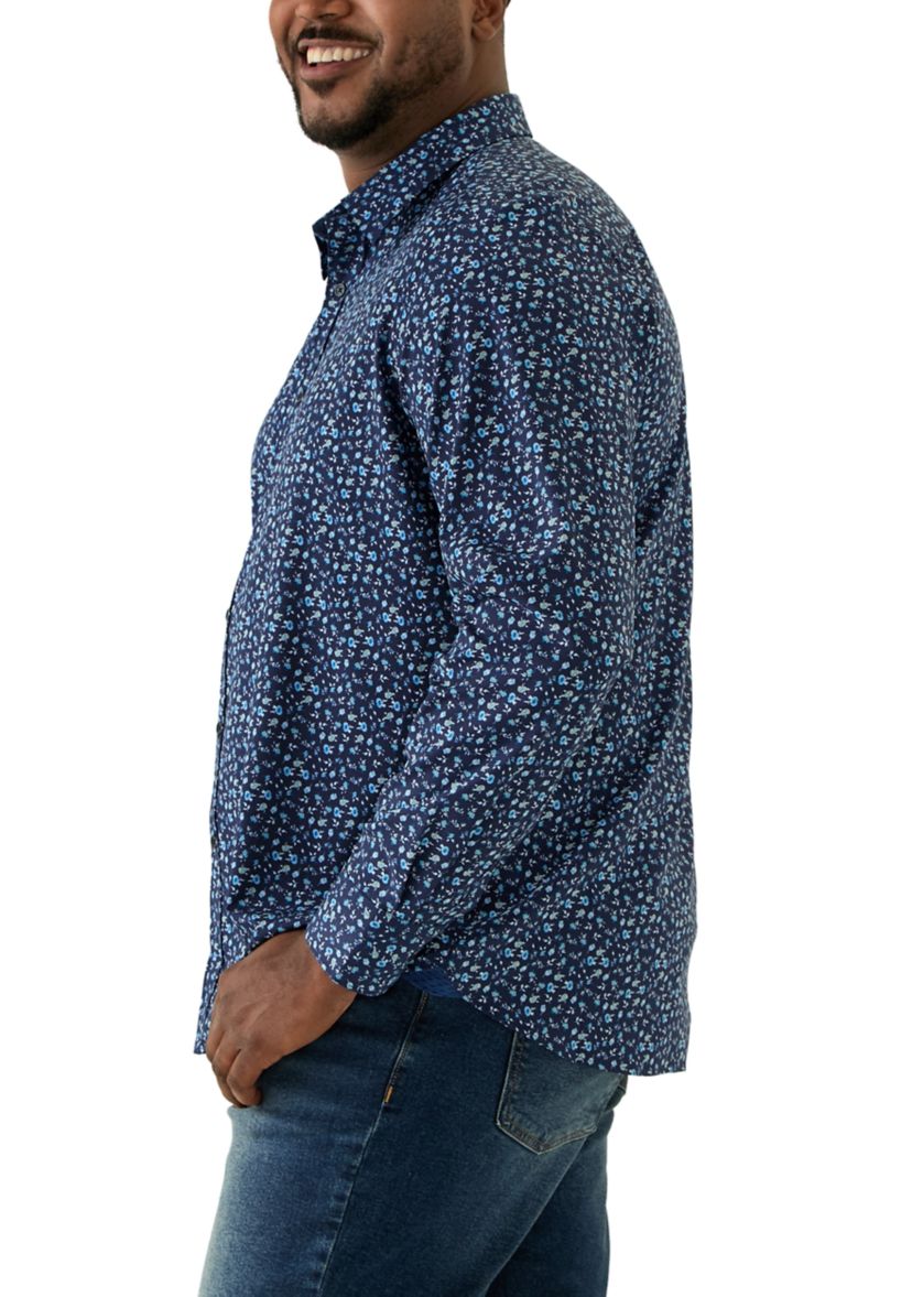 Big & Tall Floral Printed Woven Shirt