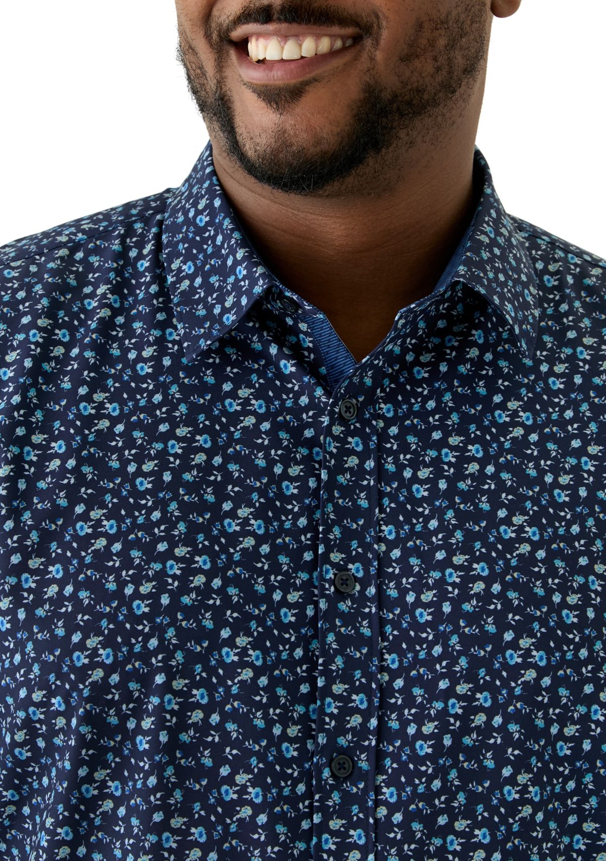 Big & Tall Floral Printed Woven Shirt
