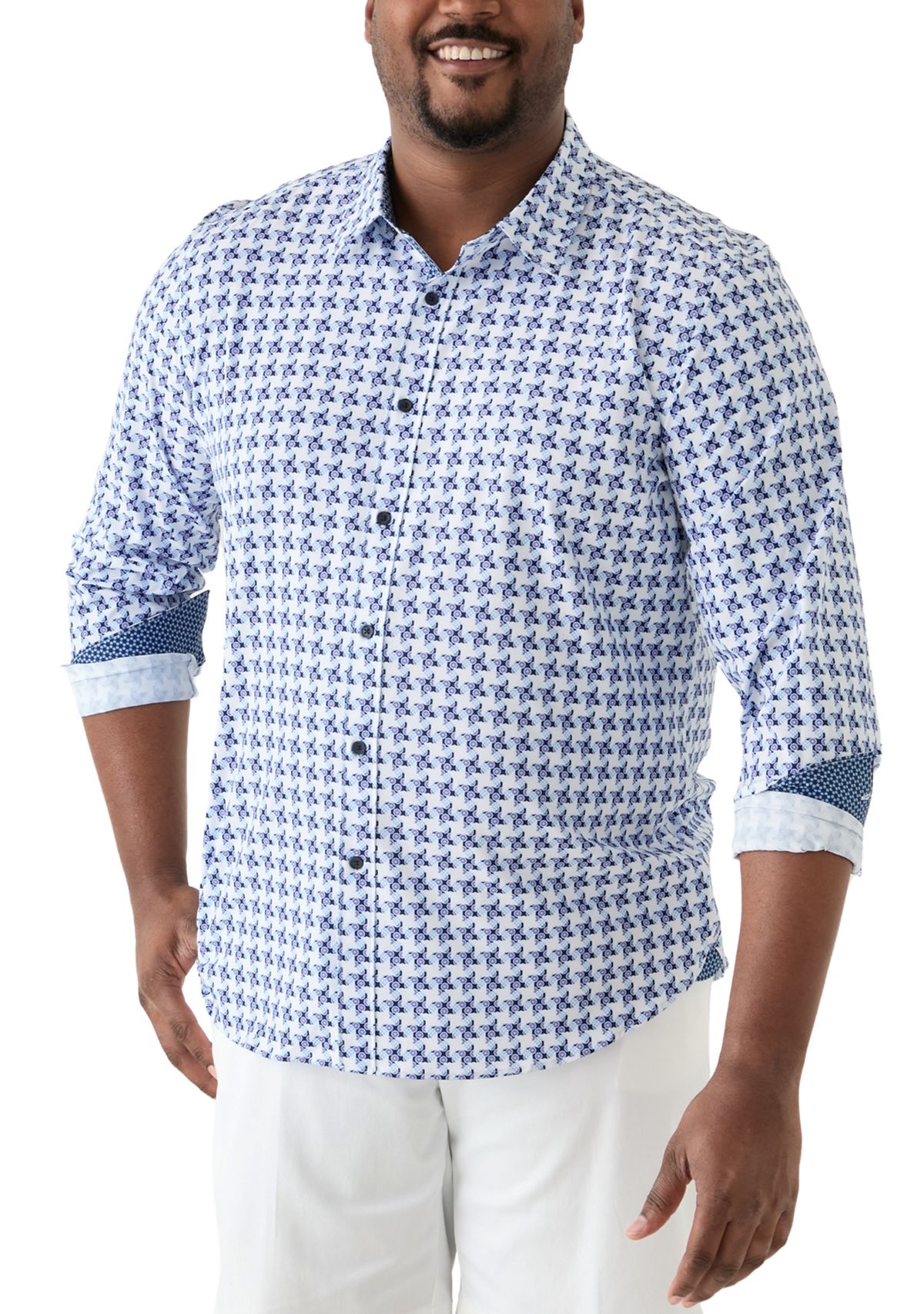 Big & Tall Geo Printed Woven Shirt