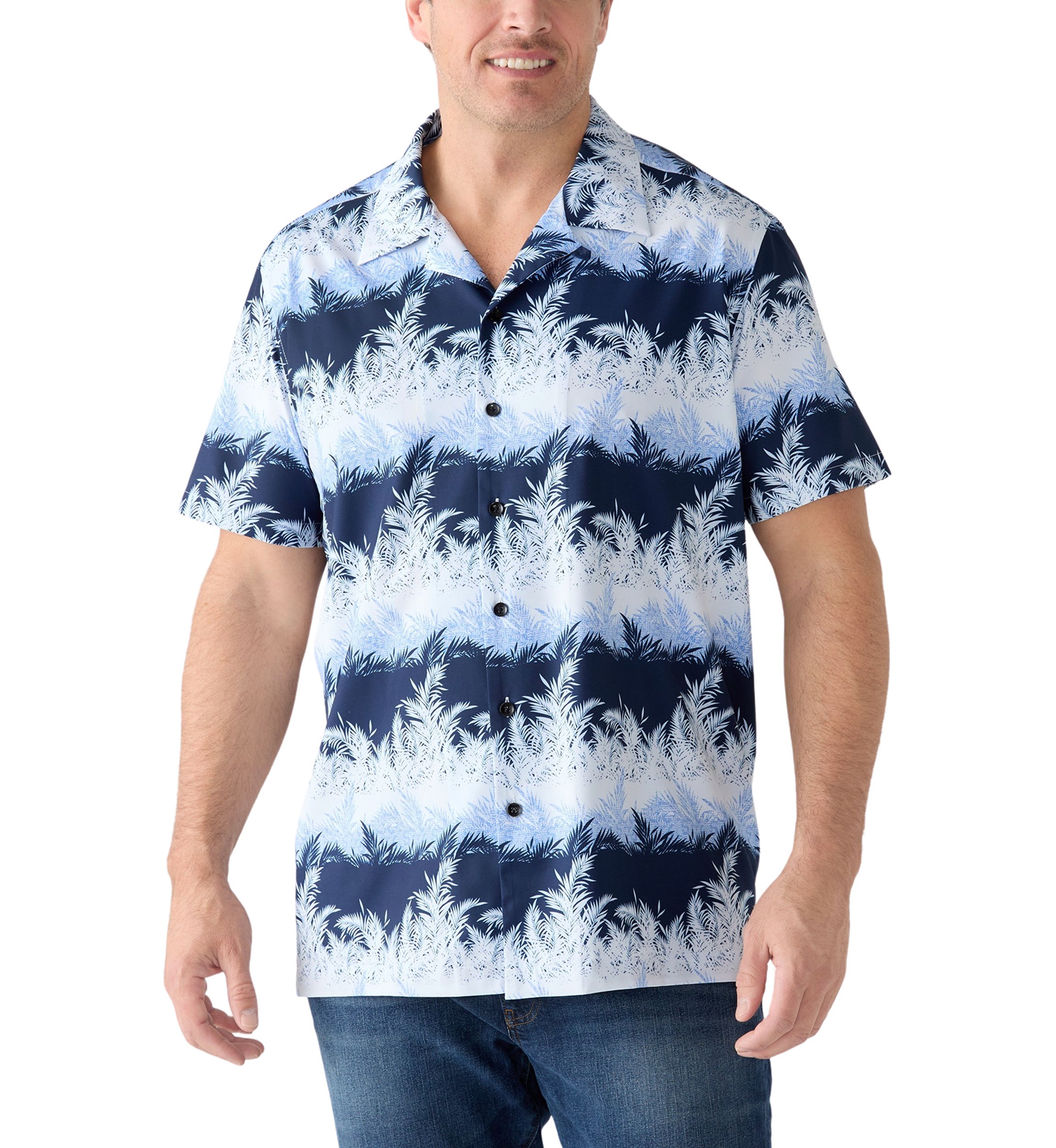 Big & Tall Short Sleeve Tropical Camp Shirt