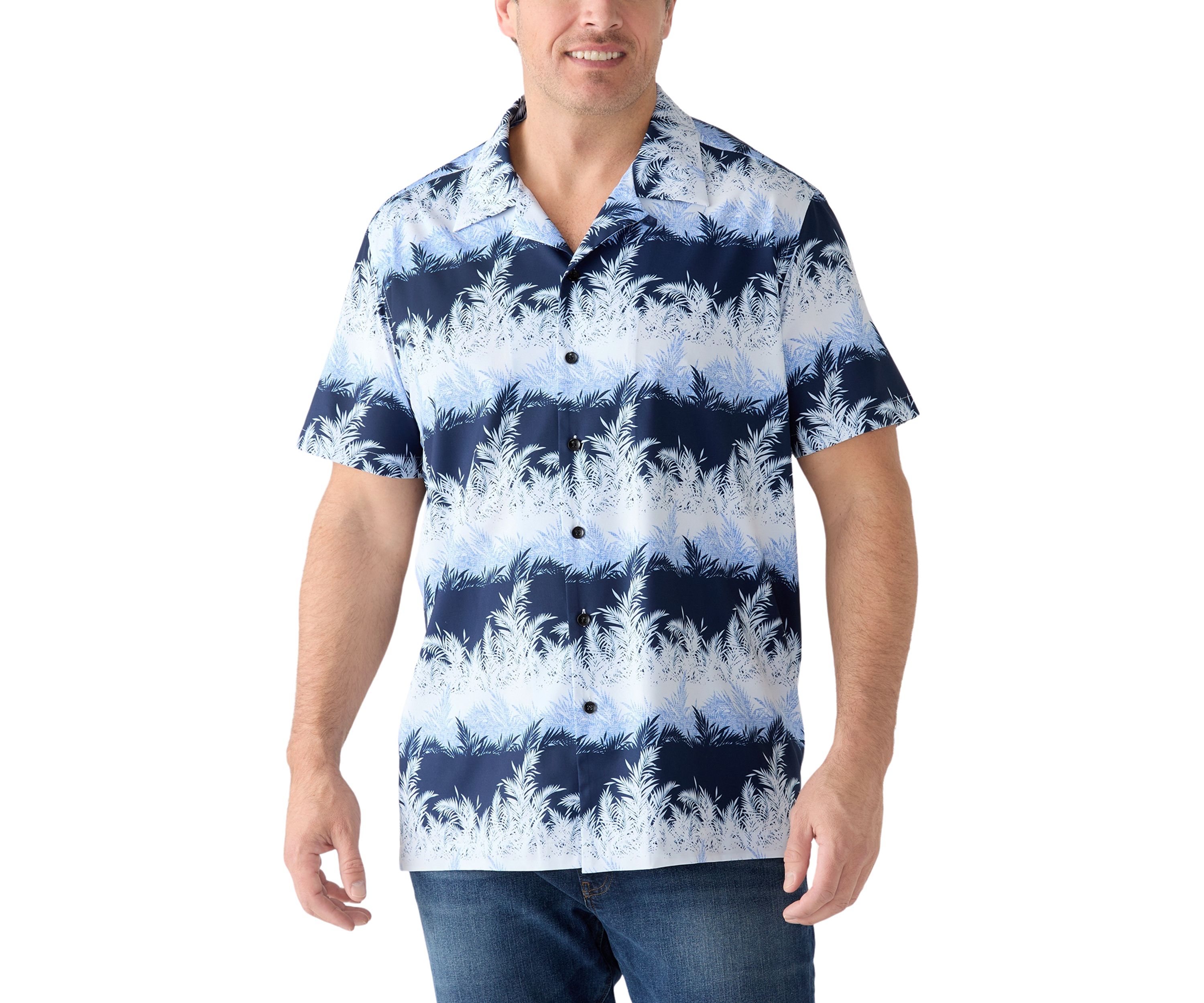Big & Tall Short Sleeve Tropical Camp Shirt