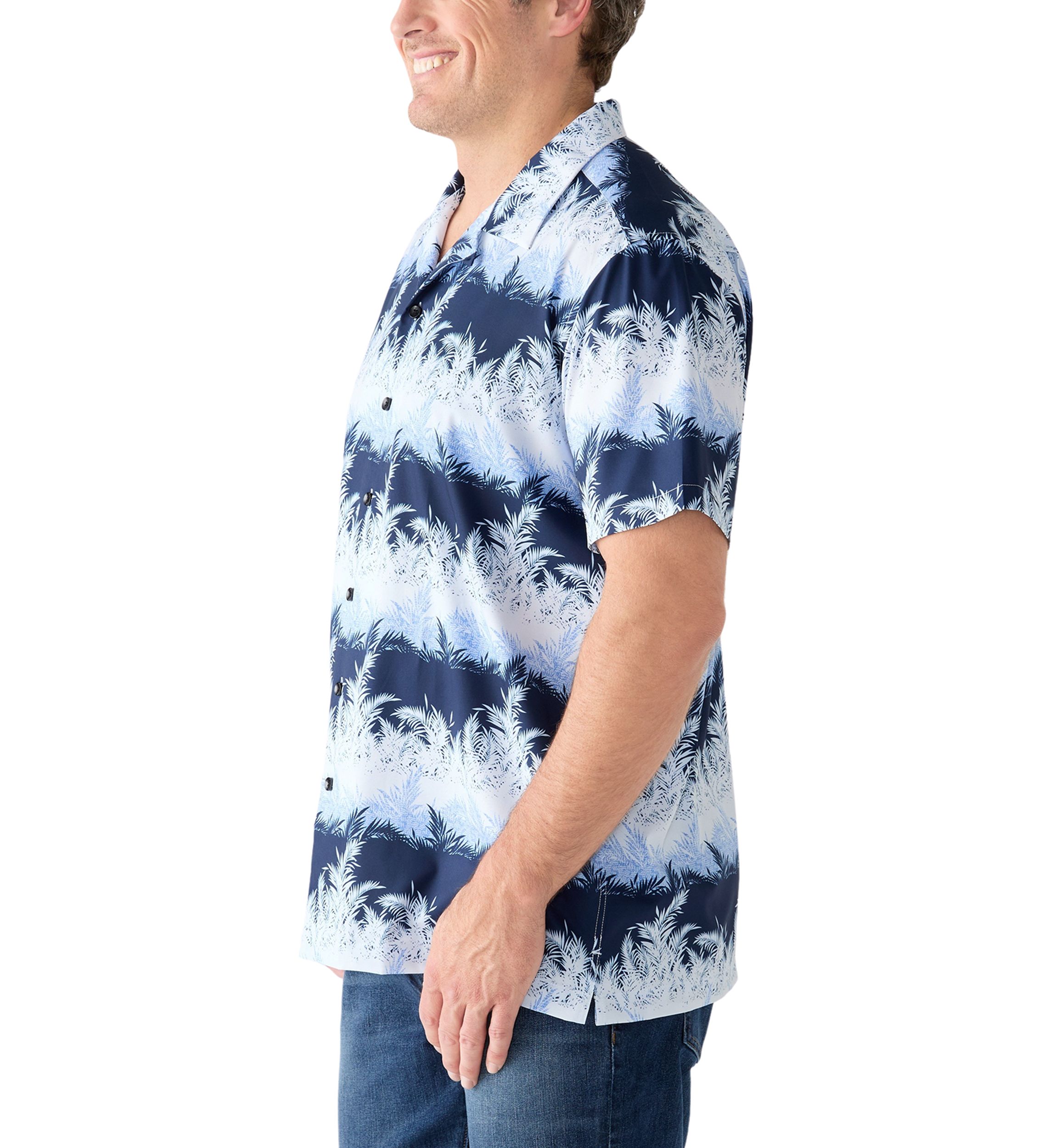 Big & Tall Short Sleeve Tropical Camp Shirt