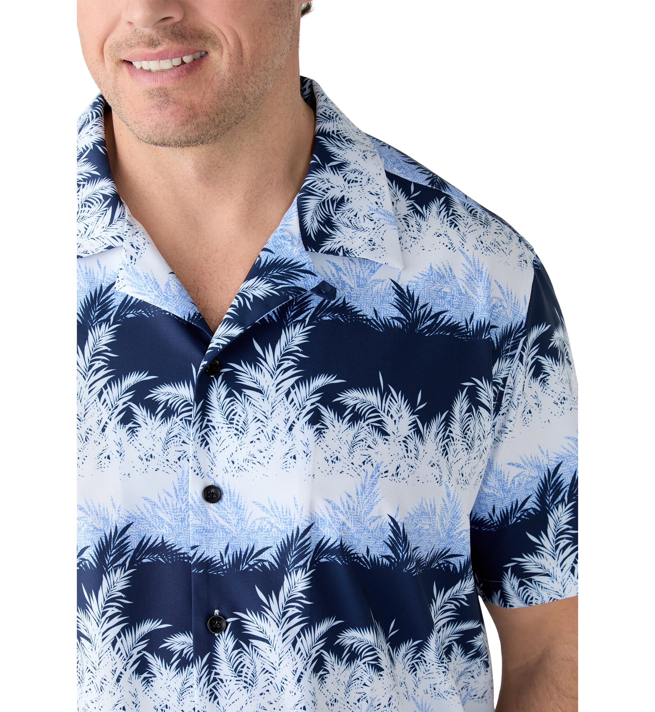 Big & Tall Short Sleeve Tropical Camp Shirt