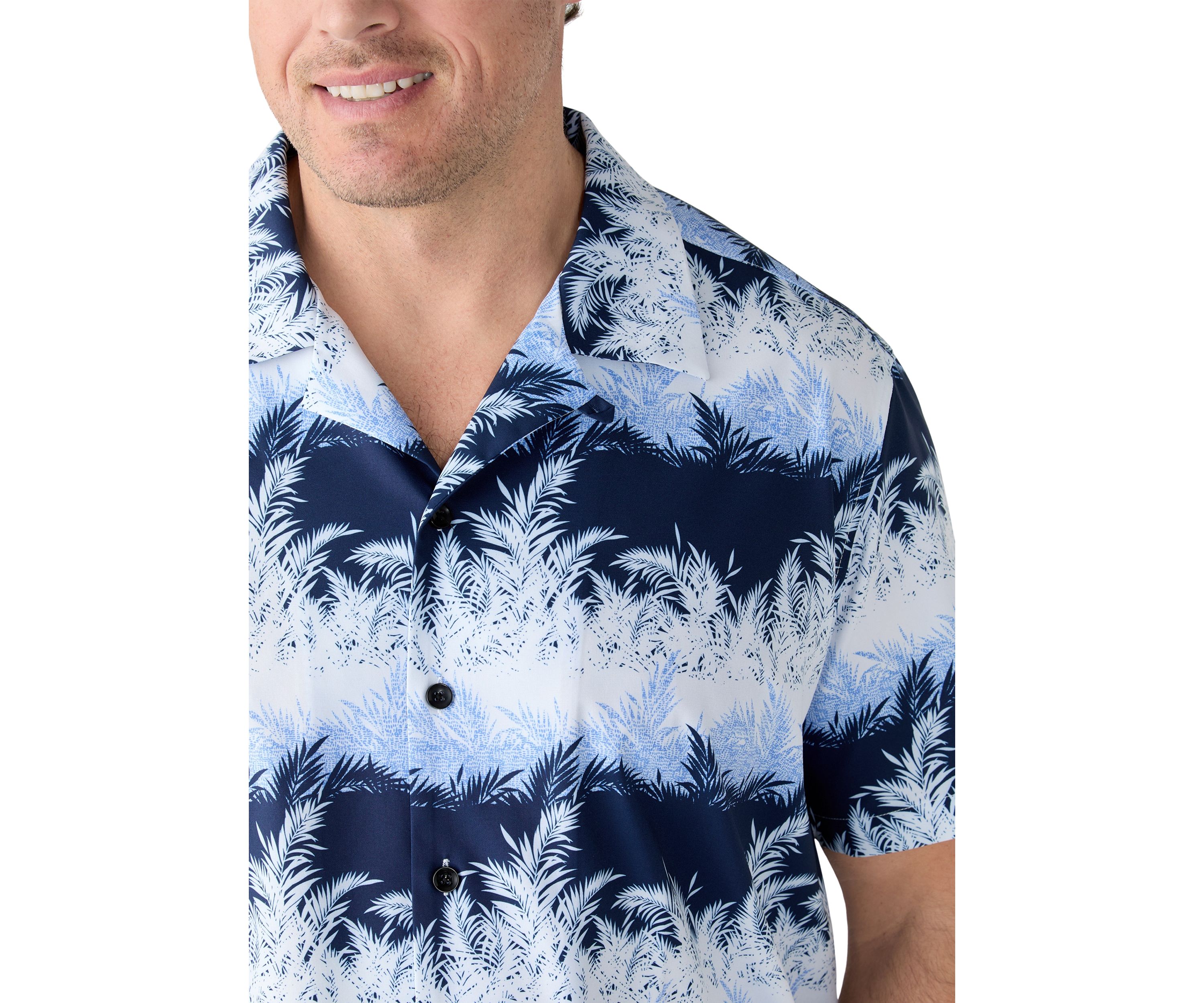 Big & Tall Short Sleeve Tropical Camp Shirt