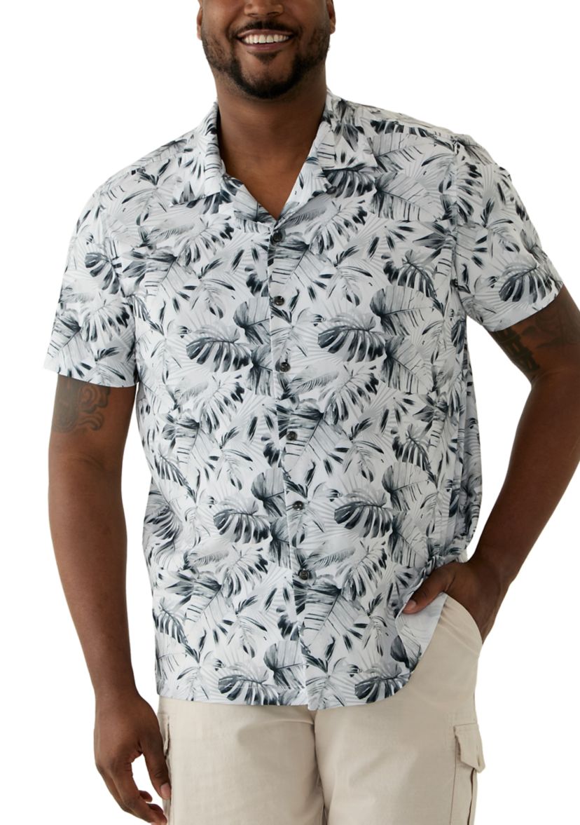 Big & Tall Tropical Printed Woven Shirt