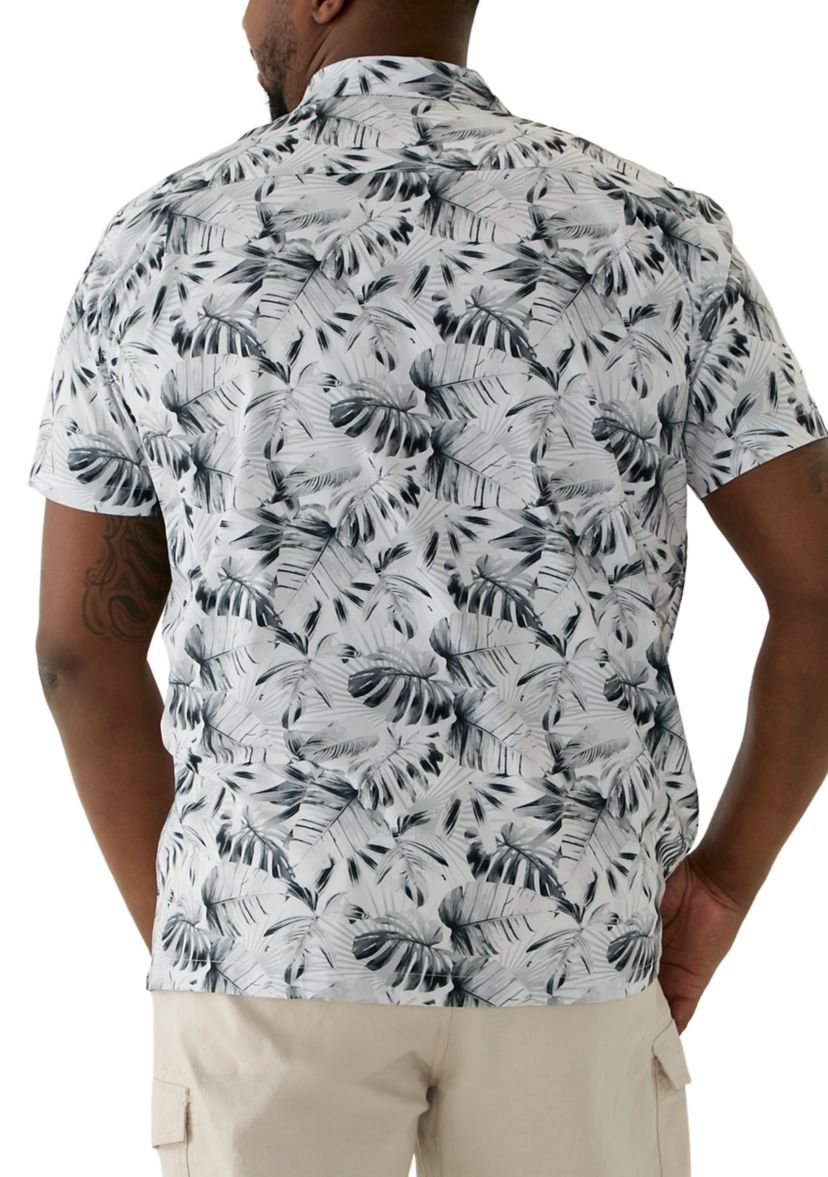 Big & Tall Tropical Printed Woven Shirt
