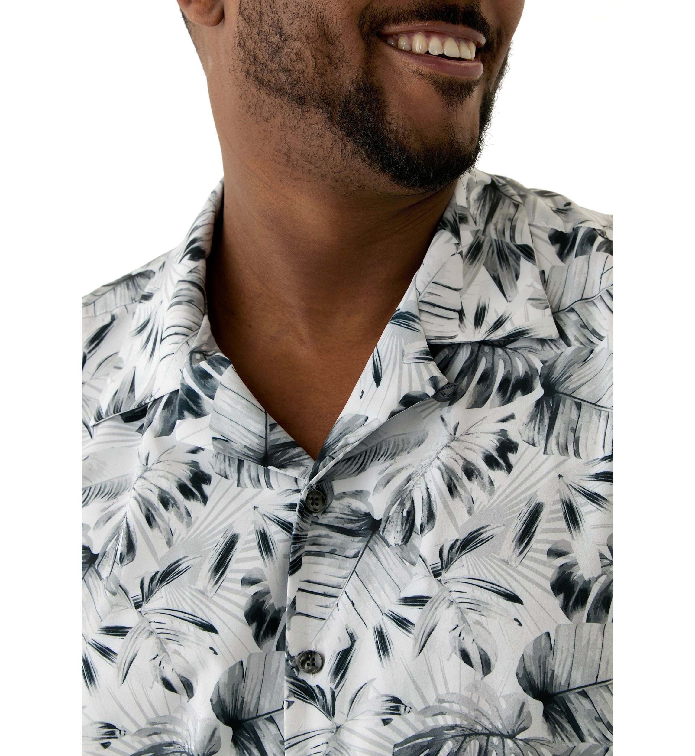 Big & Tall Tropical Printed Woven Shirt