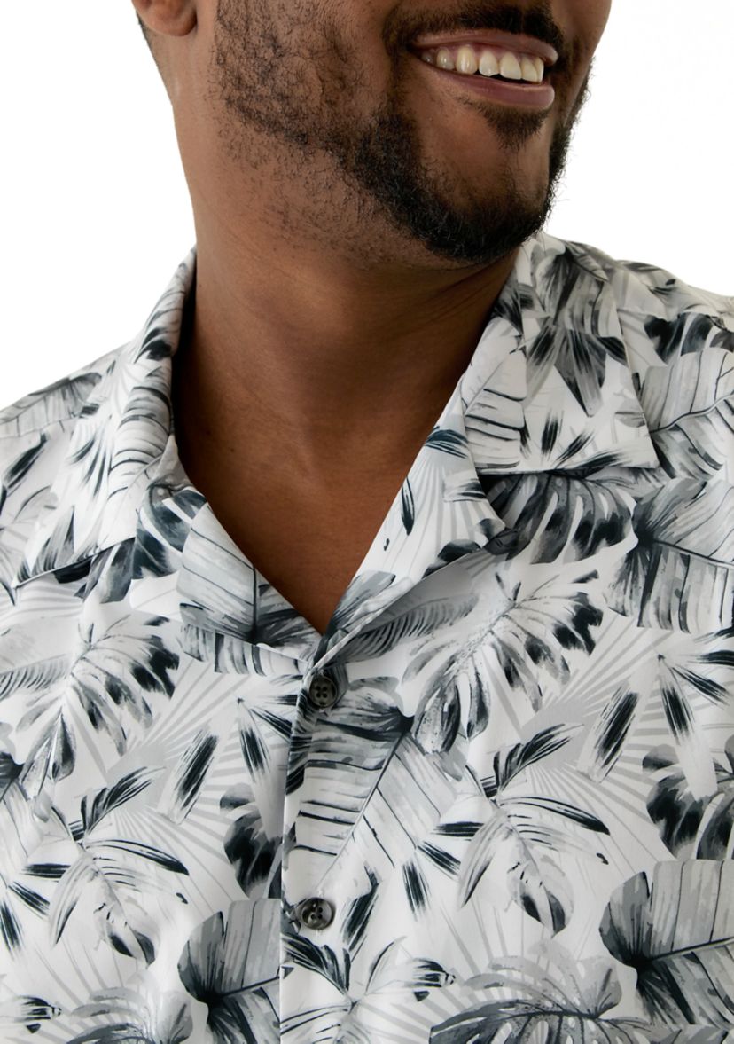 Big & Tall Tropical Printed Woven Shirt