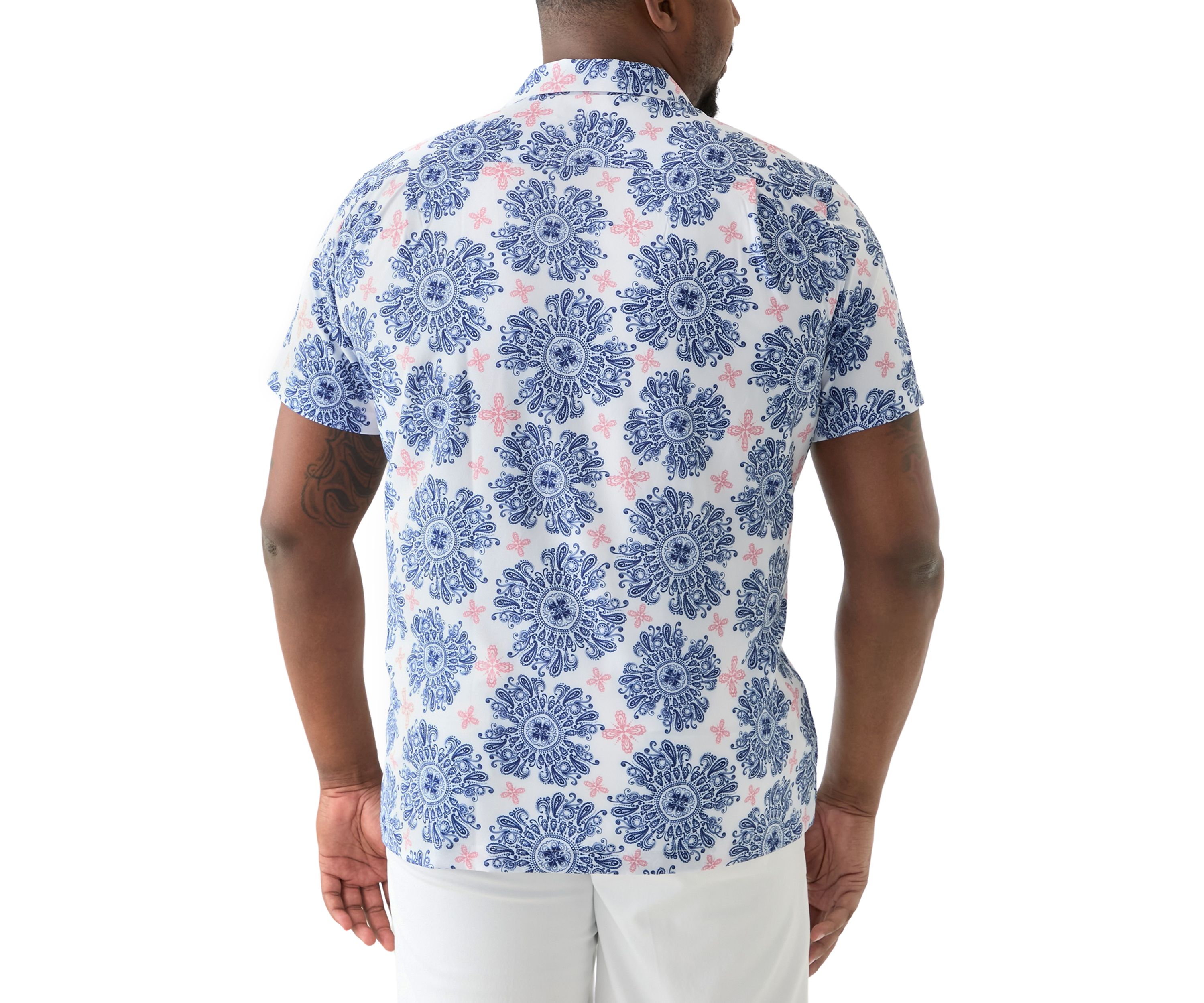Big & Tall Floral Printed Camp Shirt