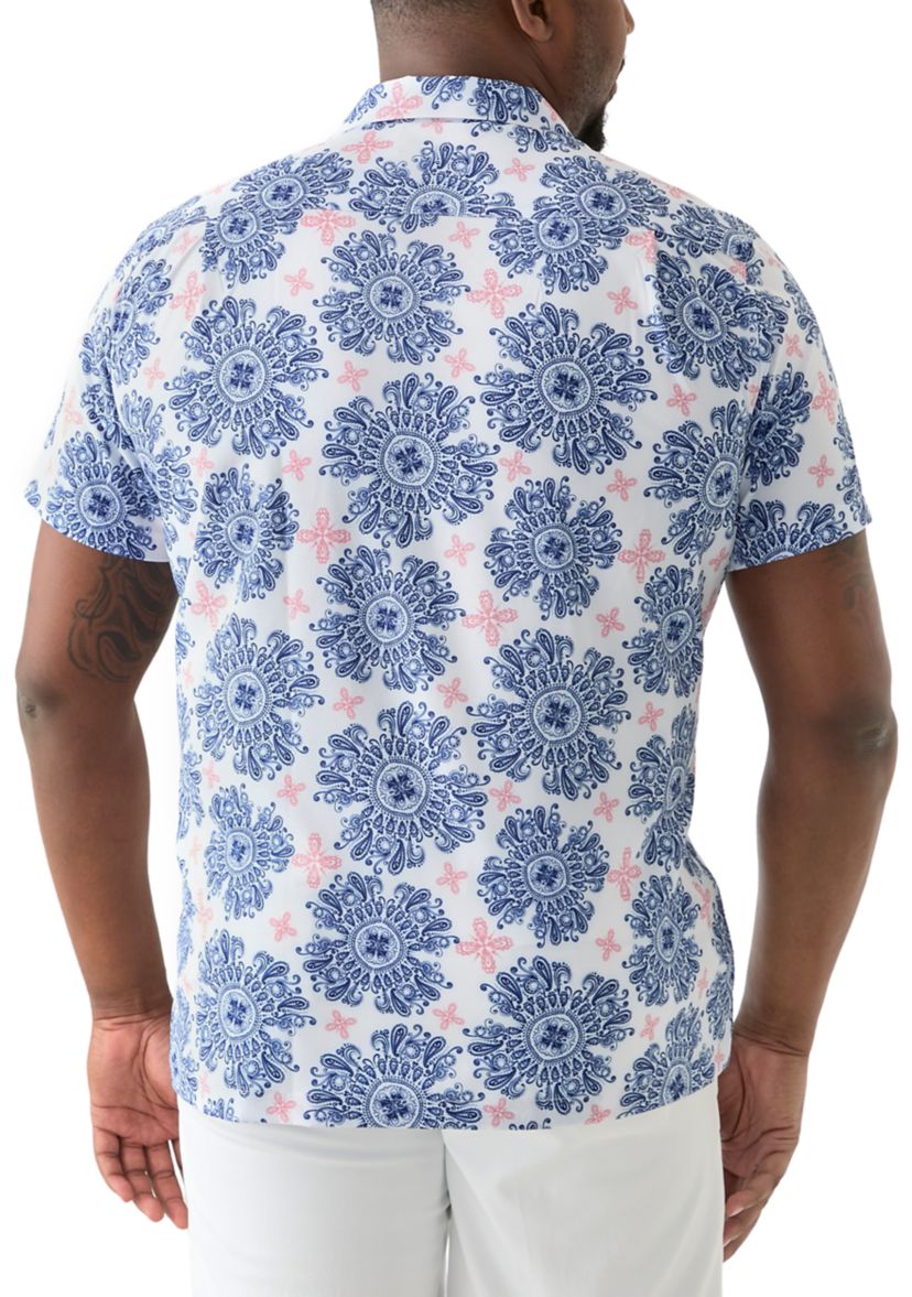Big & Tall Floral Printed Camp Shirt