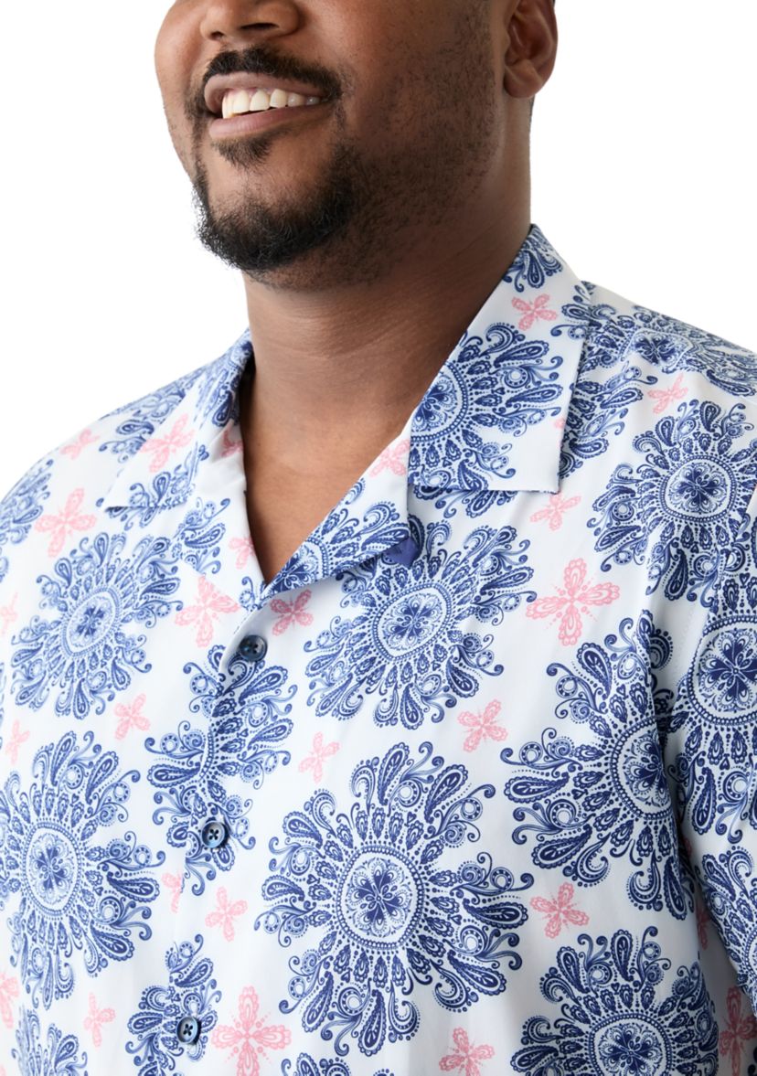 Big & Tall Floral Printed Camp Shirt