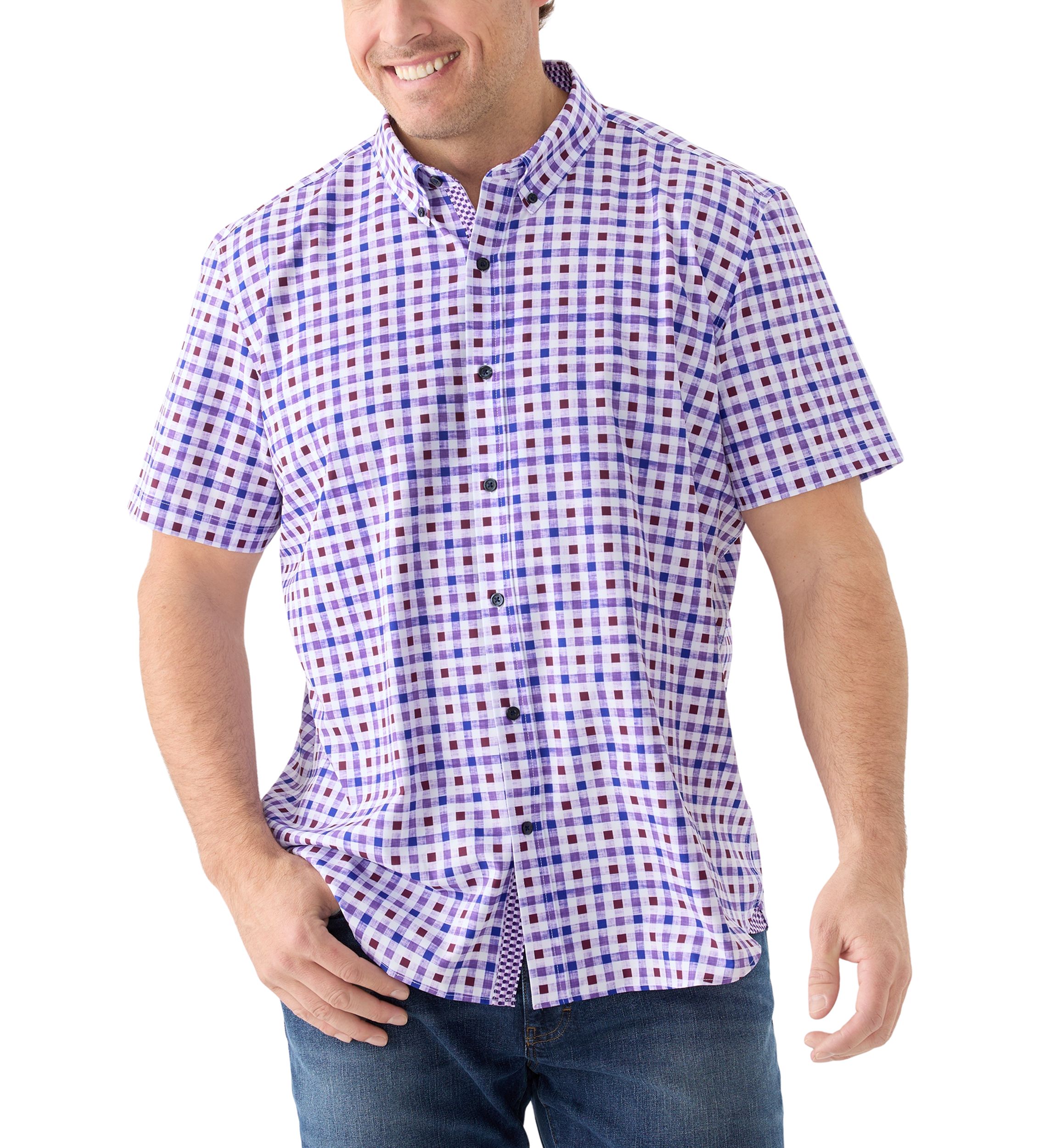 Big & Tall Short Sleeve Plaid Woven Shirt