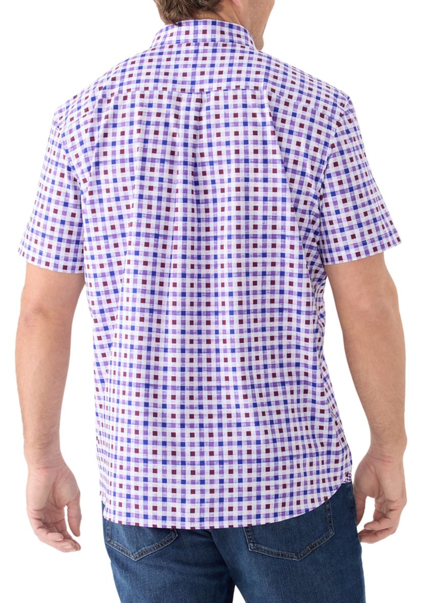 Big & Tall Short Sleeve Plaid Woven Shirt