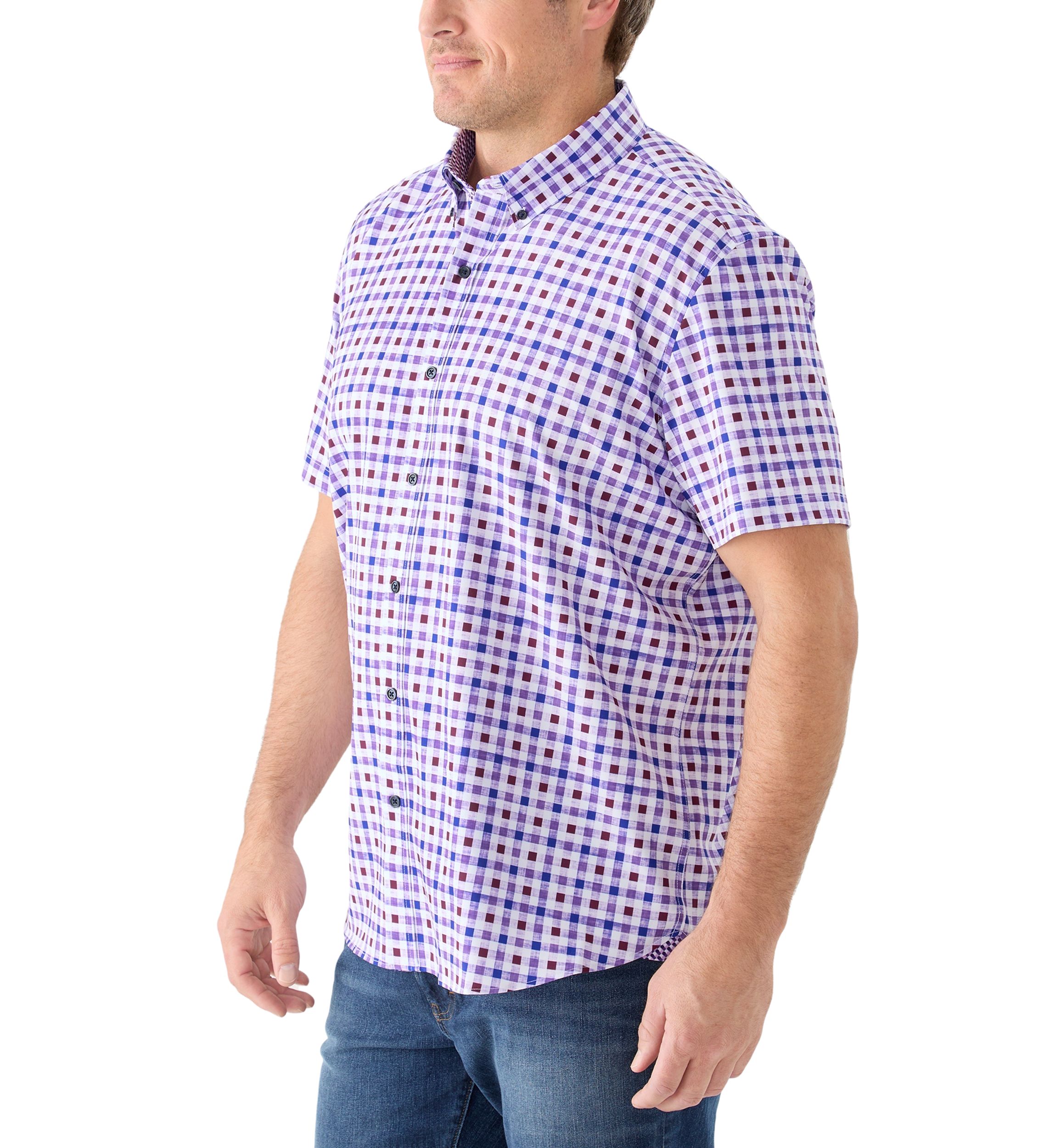 Big & Tall Short Sleeve Plaid Woven Shirt