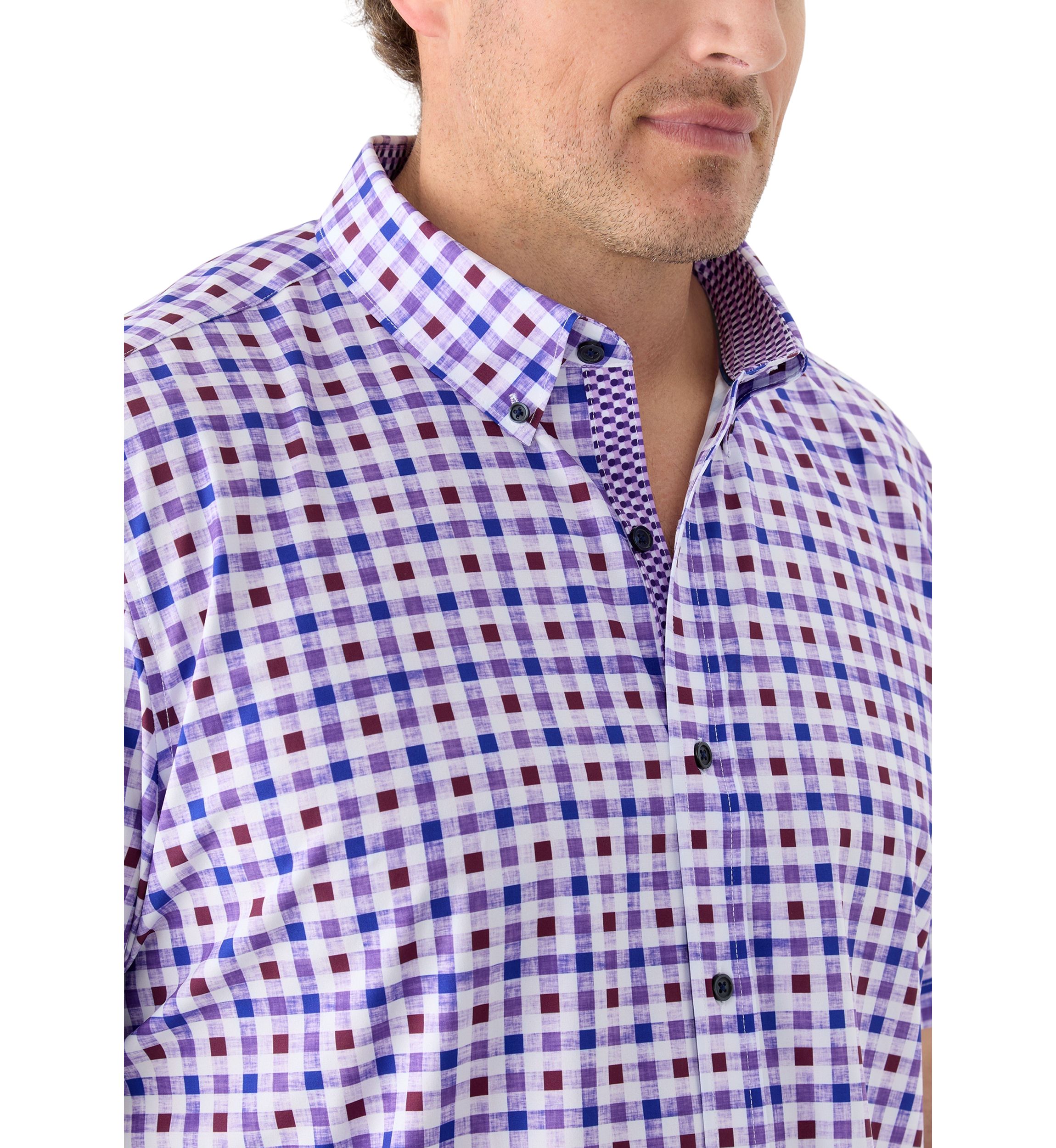 Big & Tall Short Sleeve Plaid Woven Shirt