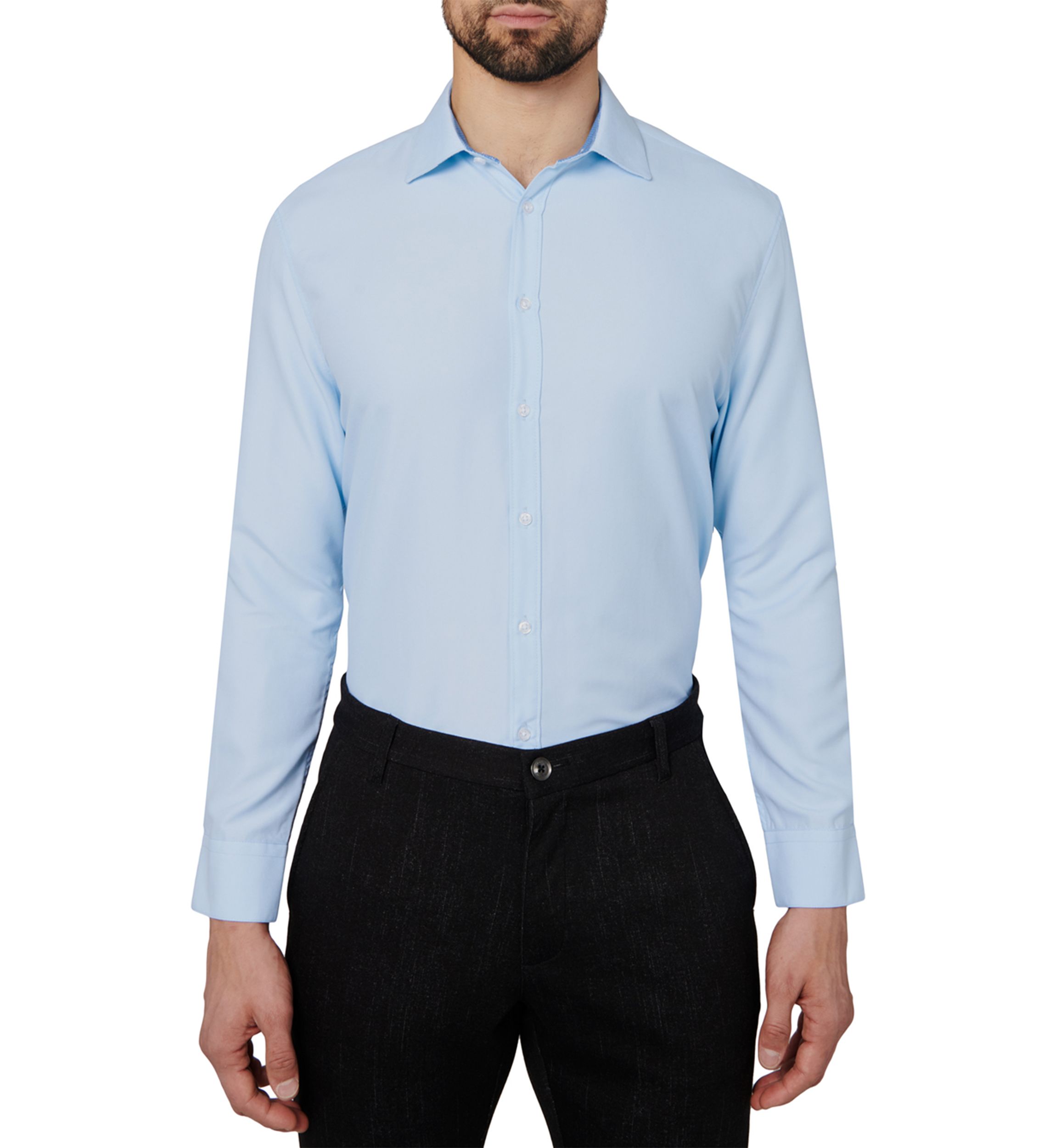 Slim Fit Solid Dress Shirt