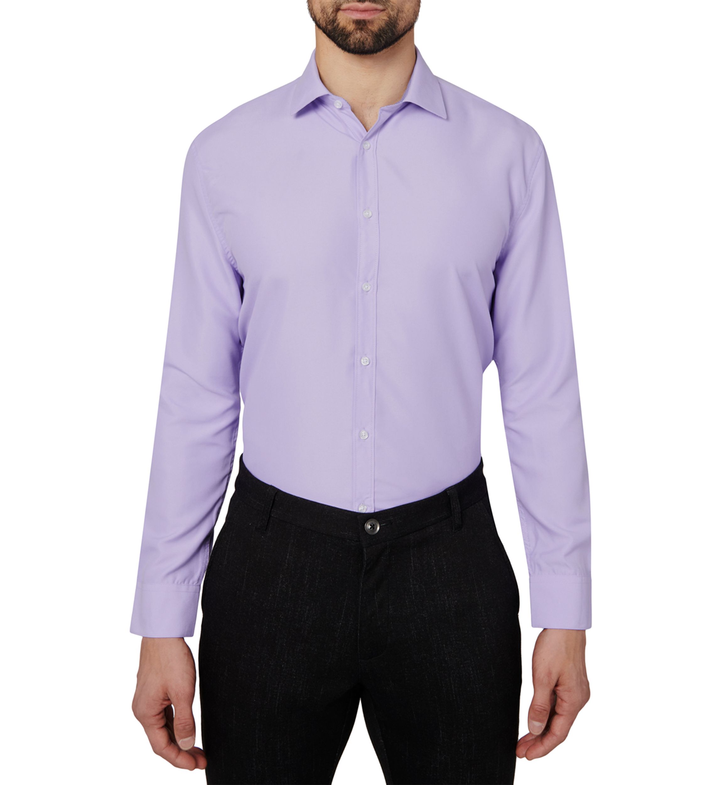 Slim Fit Solid Dress Shirt