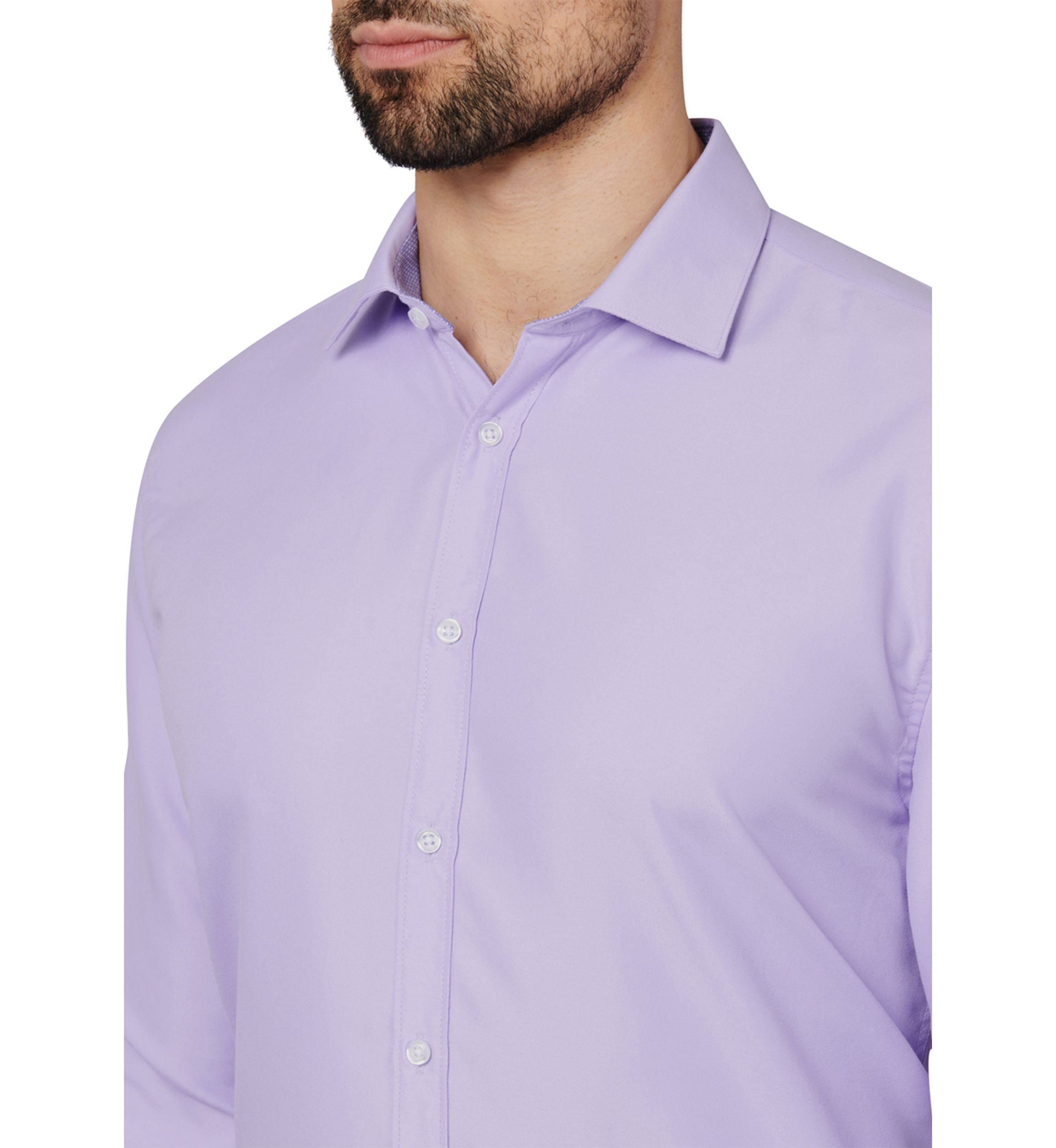 Slim Fit Solid Dress Shirt
